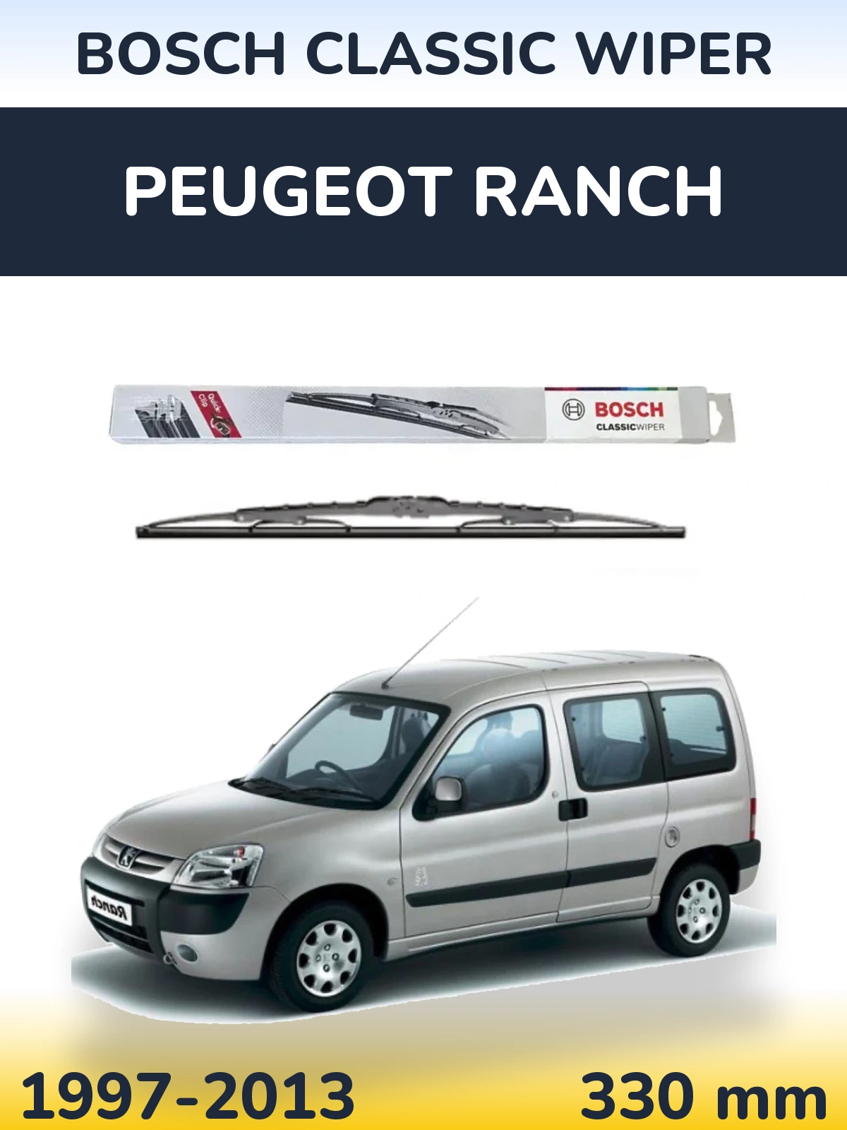 Tylna wycieraczka BOSCH Classic Wiper 340 mm do Peugeot Ranch 1997-2013