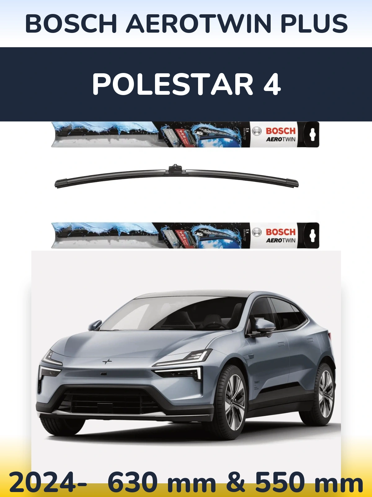 Komplet przednich wycieraczek BOSCH AeroTwin Plus 600 & 550 mm do Polestar 4 2024-2026