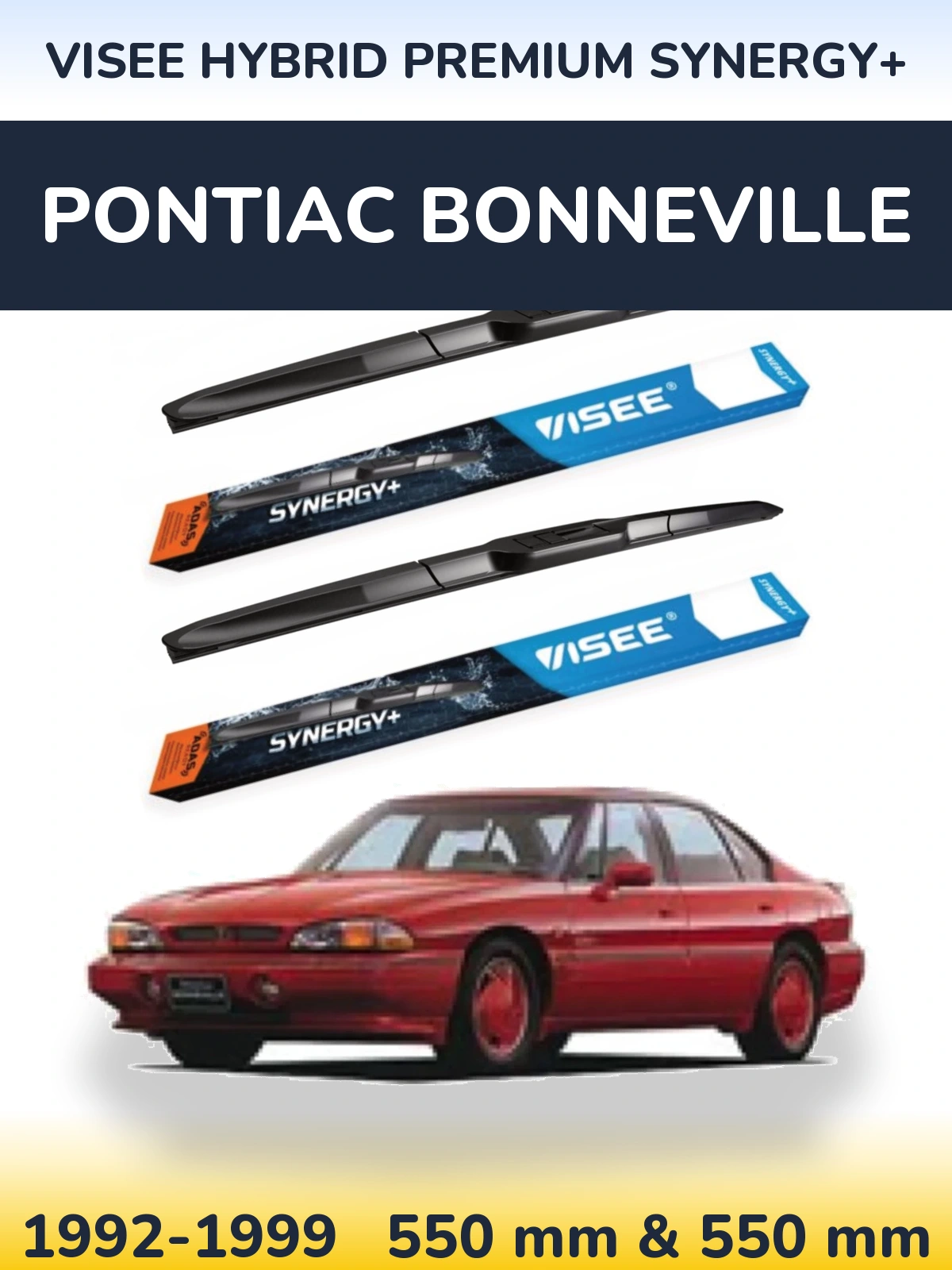 Komplet przednich wycieraczek VISEE HYBRID PREMIUM SYNERGY+ 550 & 550 mm do Pontiac Bonneville 1992-1999