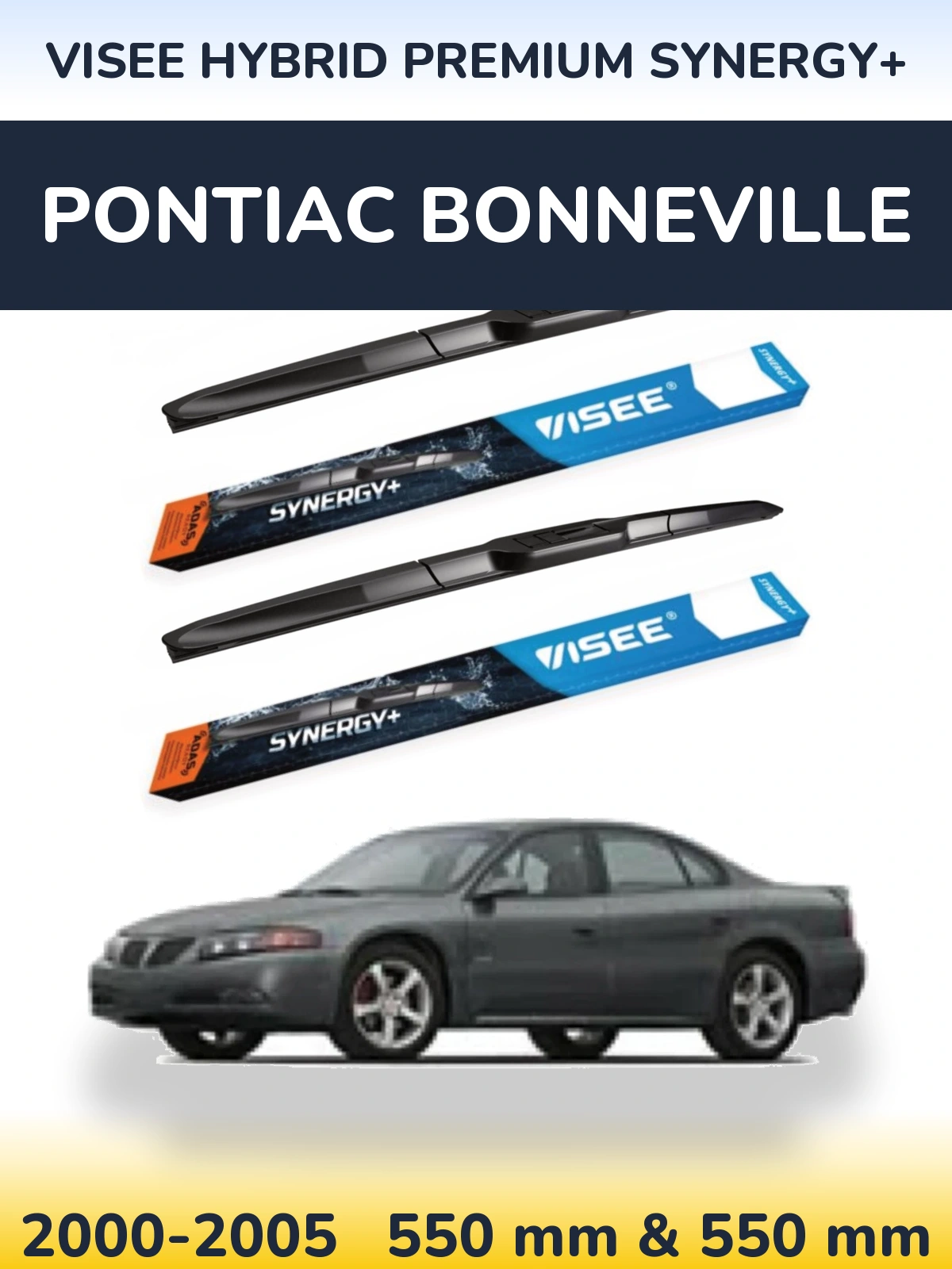 Комплект передних дворников VISEE HYBRID PREMIUM SYNERGY+ 550 & 550 мм для Pontiac Bonneville 2000-2005