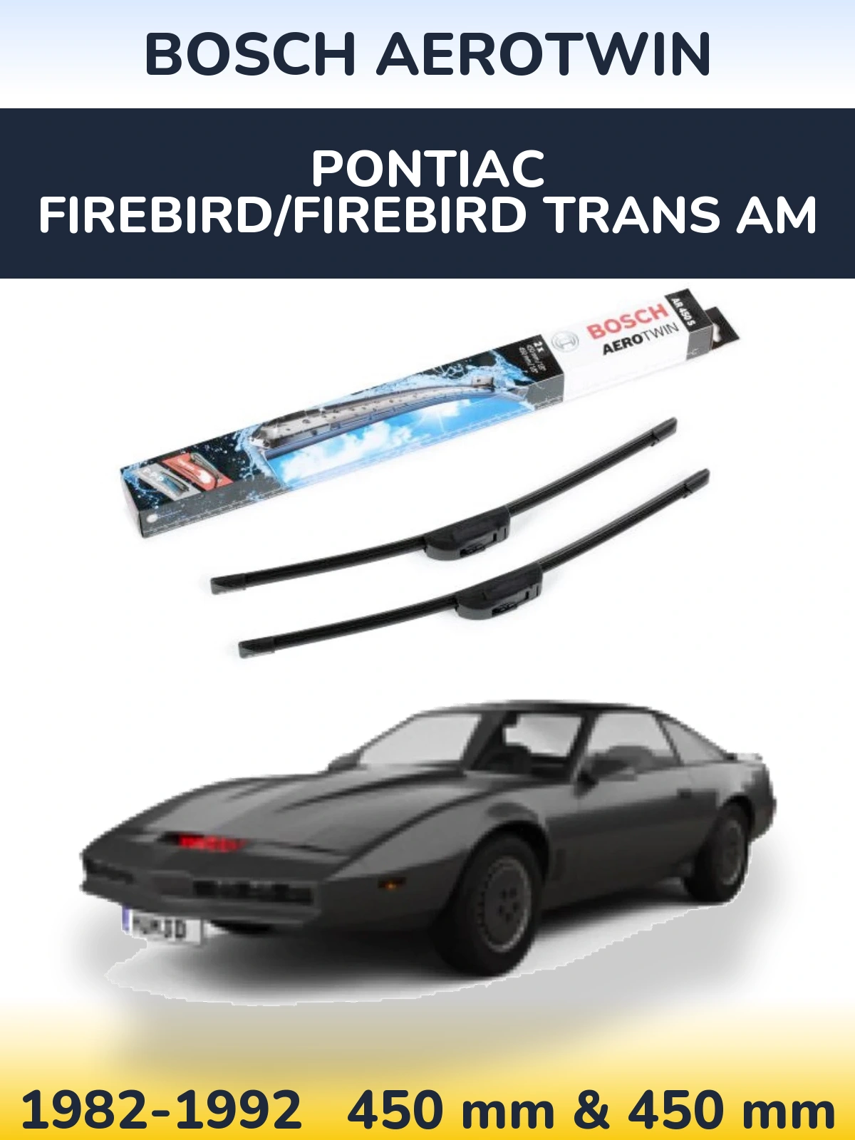 Комплект передних дворников BOSCH AeroTwin 450 & 450 мм для Pontiac Firebird/Firebird Trans Am 1982-1992