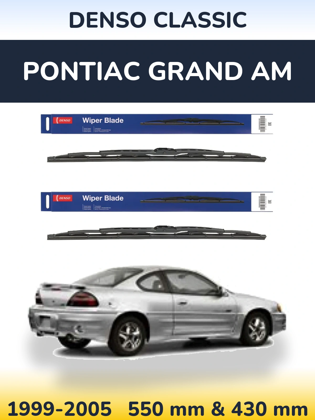 Комплект передних дворников Denso Classic 550 & 430 мм для Pontiac Grand AM 1999-2005