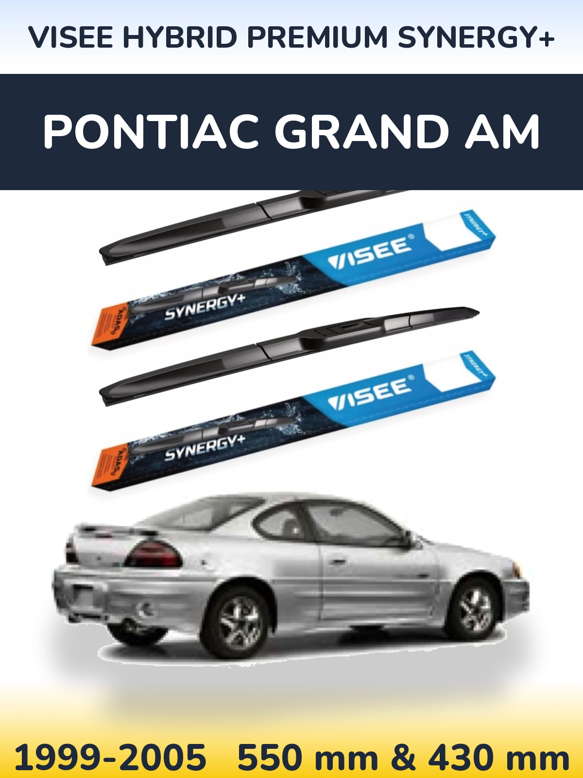 Комплект передних дворников VISEE HYBRID PREMIUM SYNERGY+ 550 & 430 мм для Pontiac Grand AM 1999-2005
