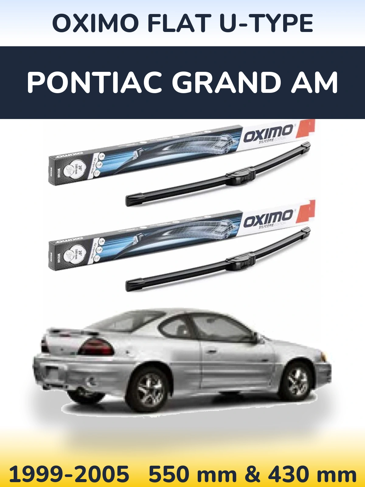 Komplet przednich wycieraczek Oximo Flat U-type 550 & 430 mm do Pontiac Grand AM 1999-2005