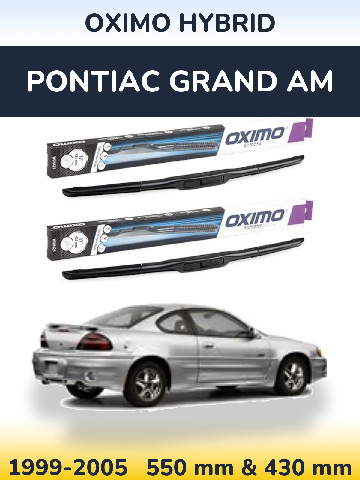 Komplet przednich wycieraczek Oximo Hybrid 550 & 430 mm do Pontiac Grand AM 1999-2005