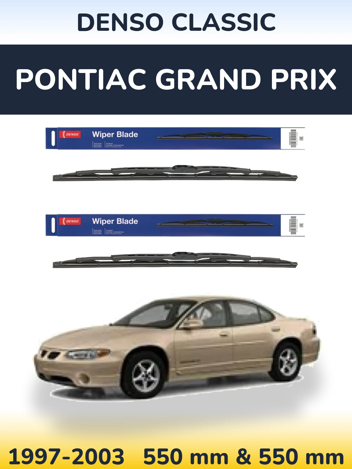 Komplet przednich wycieraczek Denso Classic 550 & 550 mm do Pontiac Grand Prix 1997-2003