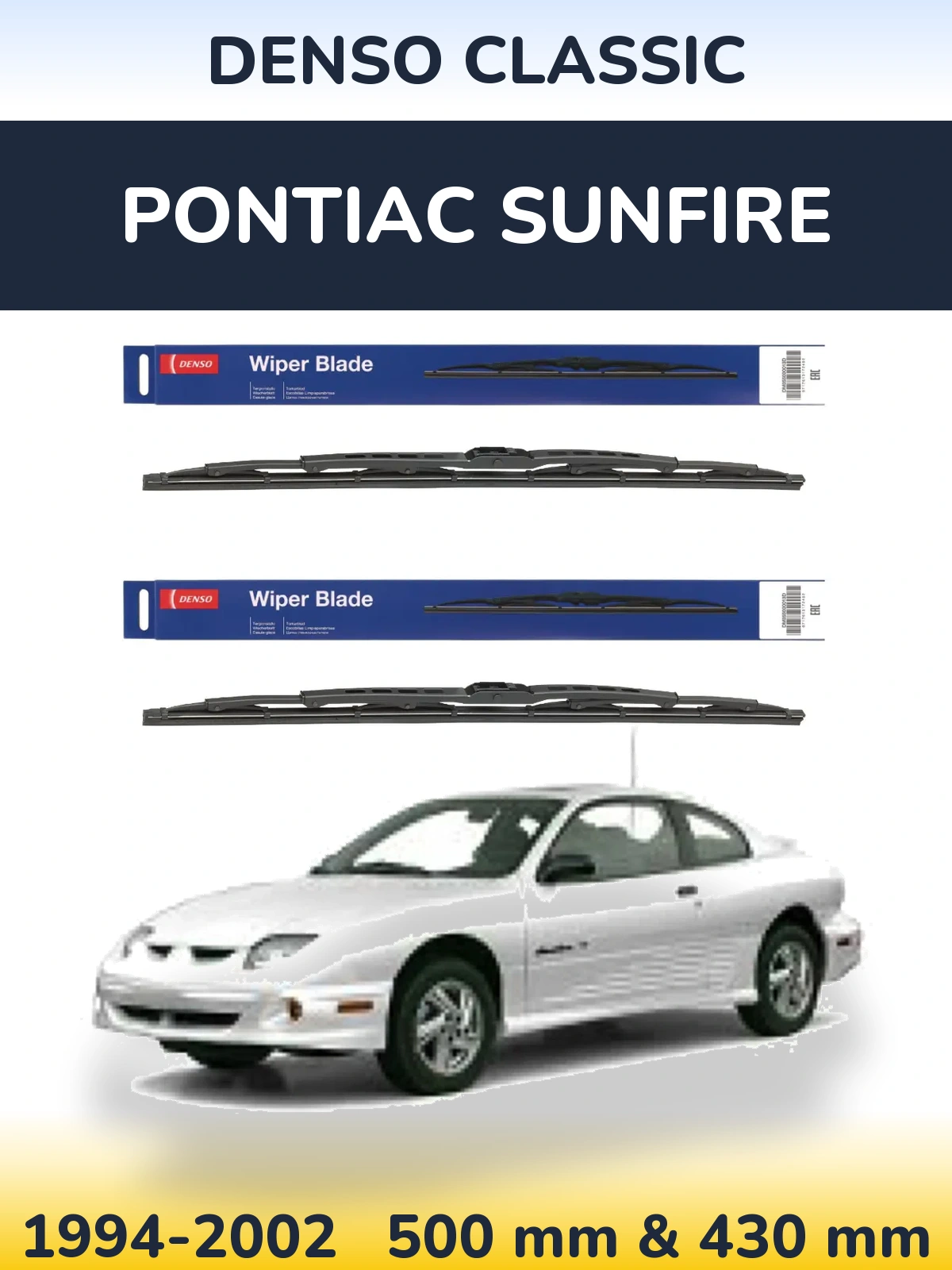 Komplet przednich wycieraczek Denso Classic 500 & 430 mm do Pontiac Sunfire 1994-2002