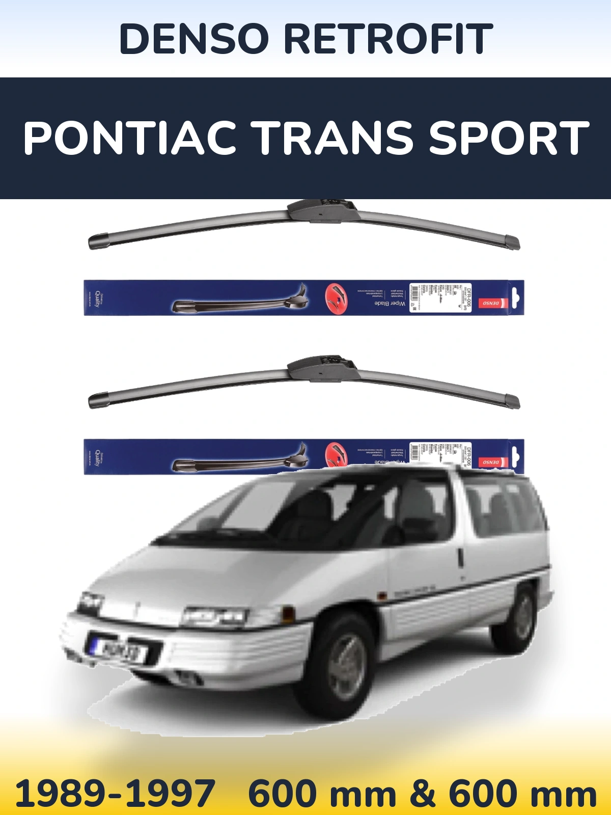 Комплект передних дворников Denso Retrofit 600 & 600 мм для Pontiac Trans Sport 1989-1997