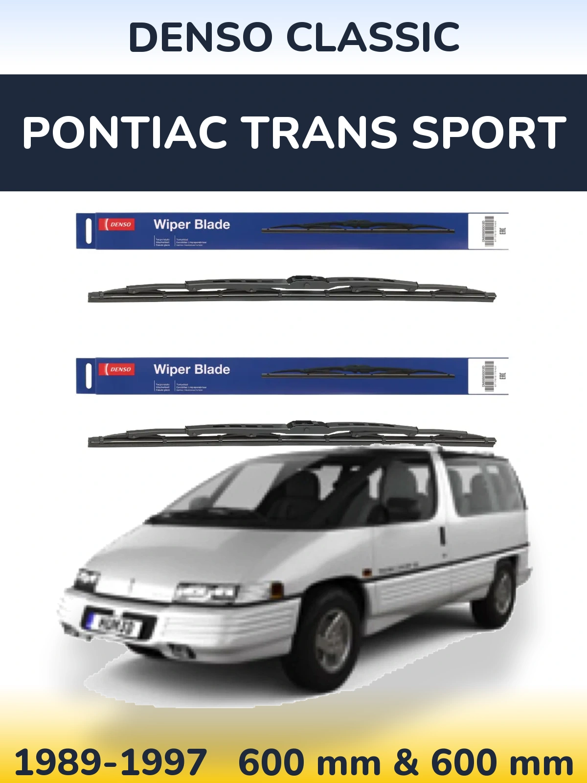 Комплект передних дворников Denso Classic 600 & 600 мм для Pontiac Trans Sport 1989-1997