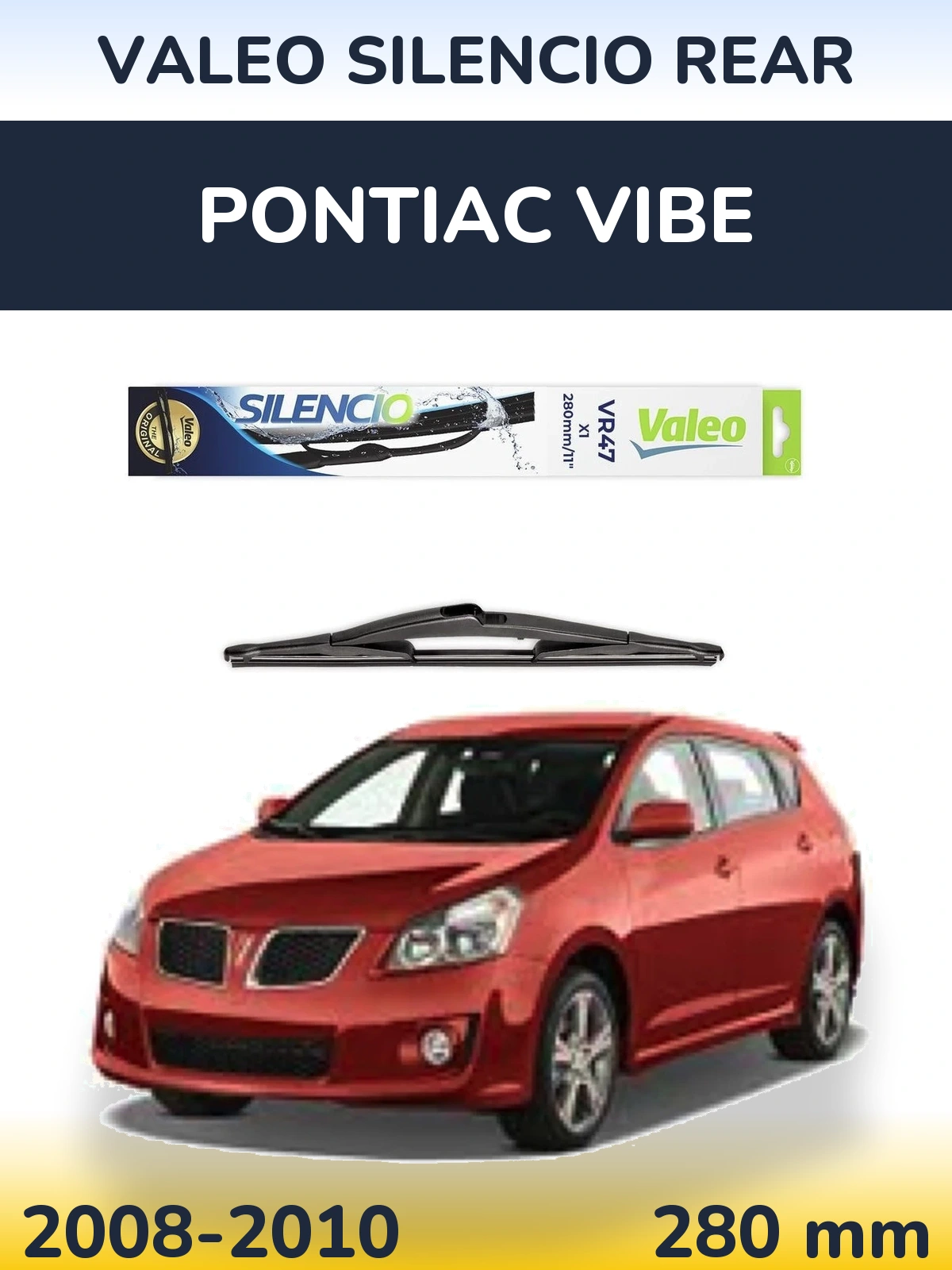 Задний дворник Valeo Silencio Rear 280 мм для Pontiac Vibe 2008-2010