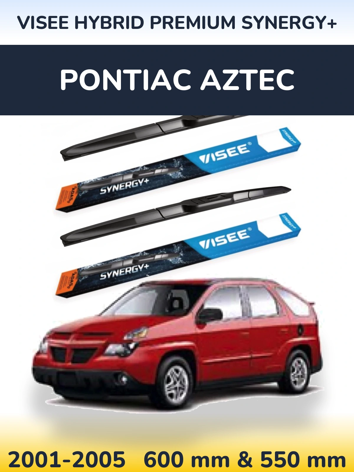 Комплект передних дворников VISEE HYBRID PREMIUM SYNERGY+ 600 & 550 мм для Pontiac Aztec 2001-2005