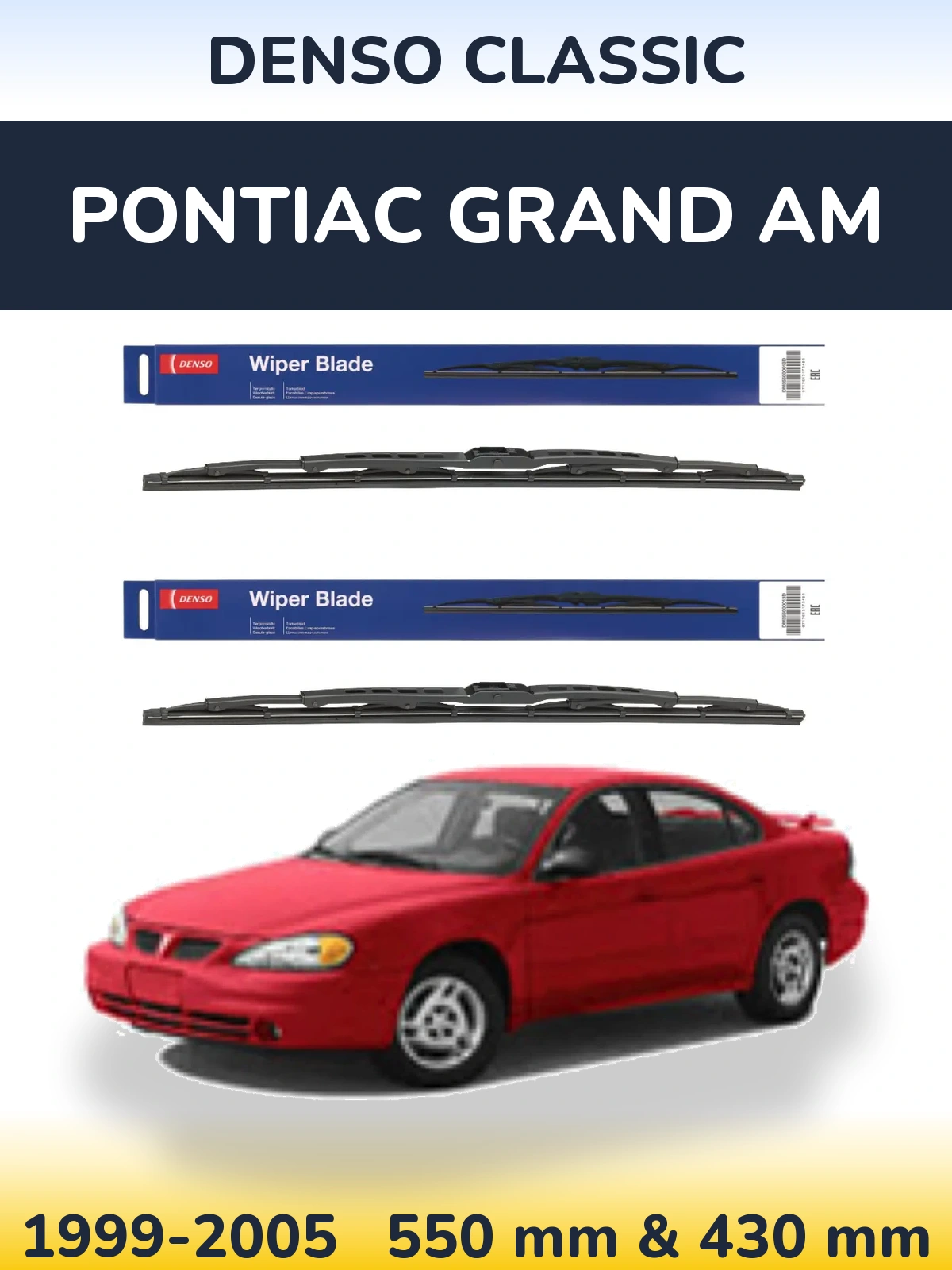 Комплект передних дворников Denso Classic 550 & 430 мм для Pontiac Grand AM 1999-2005