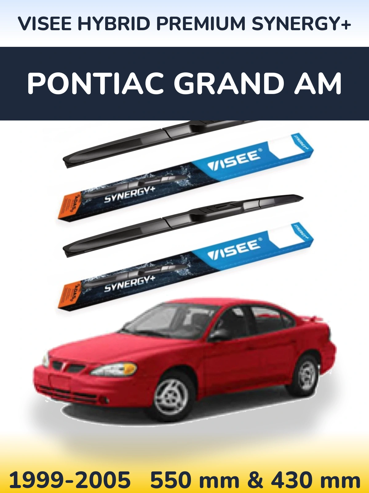 Komplet przednich wycieraczek VISEE HYBRID PREMIUM SYNERGY+ 550 & 430 mm do Pontiac Grand AM 1999-2005