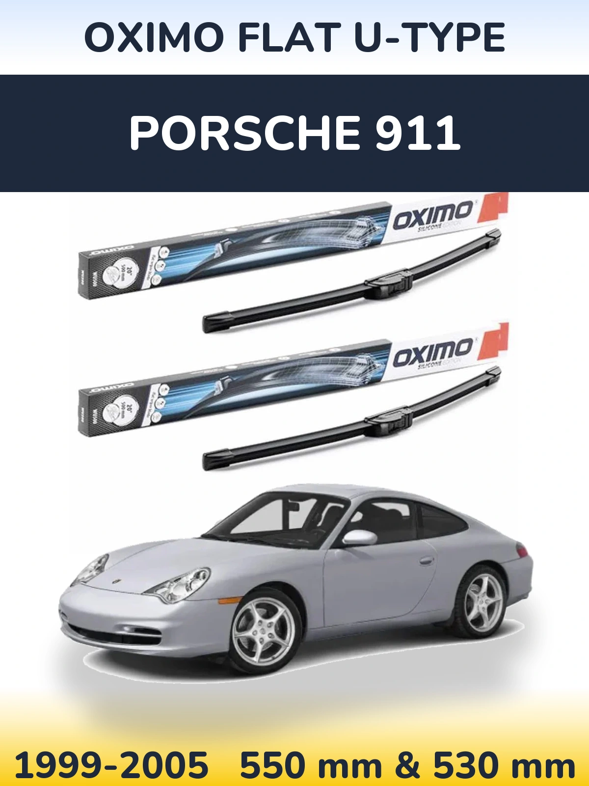 Komplet przednich wycieraczek Oximo Flat U-type 550 & 530 mm do Porsche 911 1999-2005