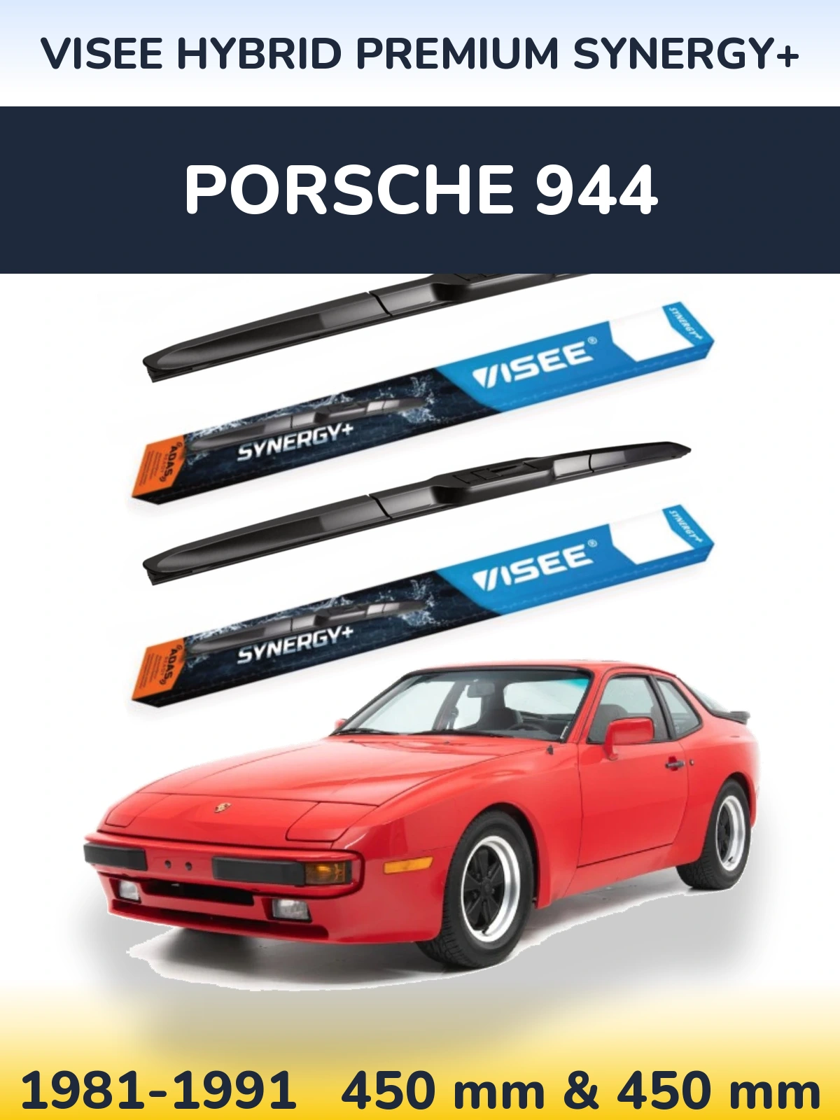 Komplet przednich wycieraczek VISEE HYBRID PREMIUM SYNERGY+ 450 & 450 mm do Porsche 944 1981-1991