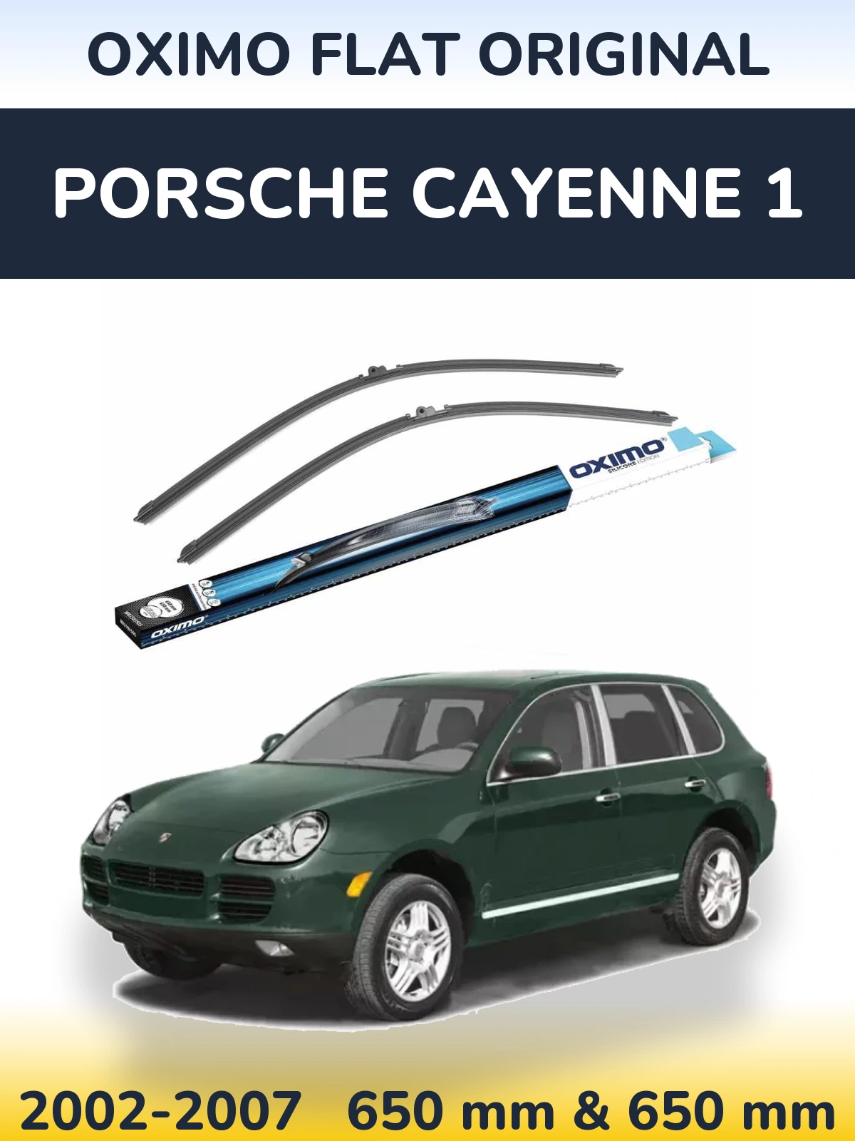 Komplet przednich wycieraczek Oximo Flat Original 650 & 650 mm do Porsche Cayenne 1 2002-2007