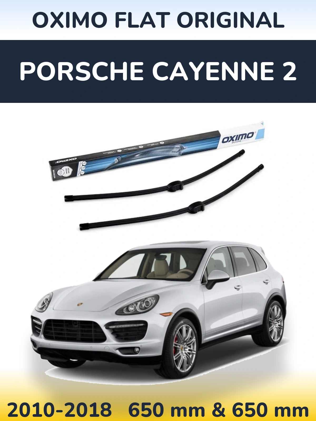 Komplet przednich wycieraczek Oximo Flat Original 650 & 650 mm do Porsche Cayenne 2 2010-2018