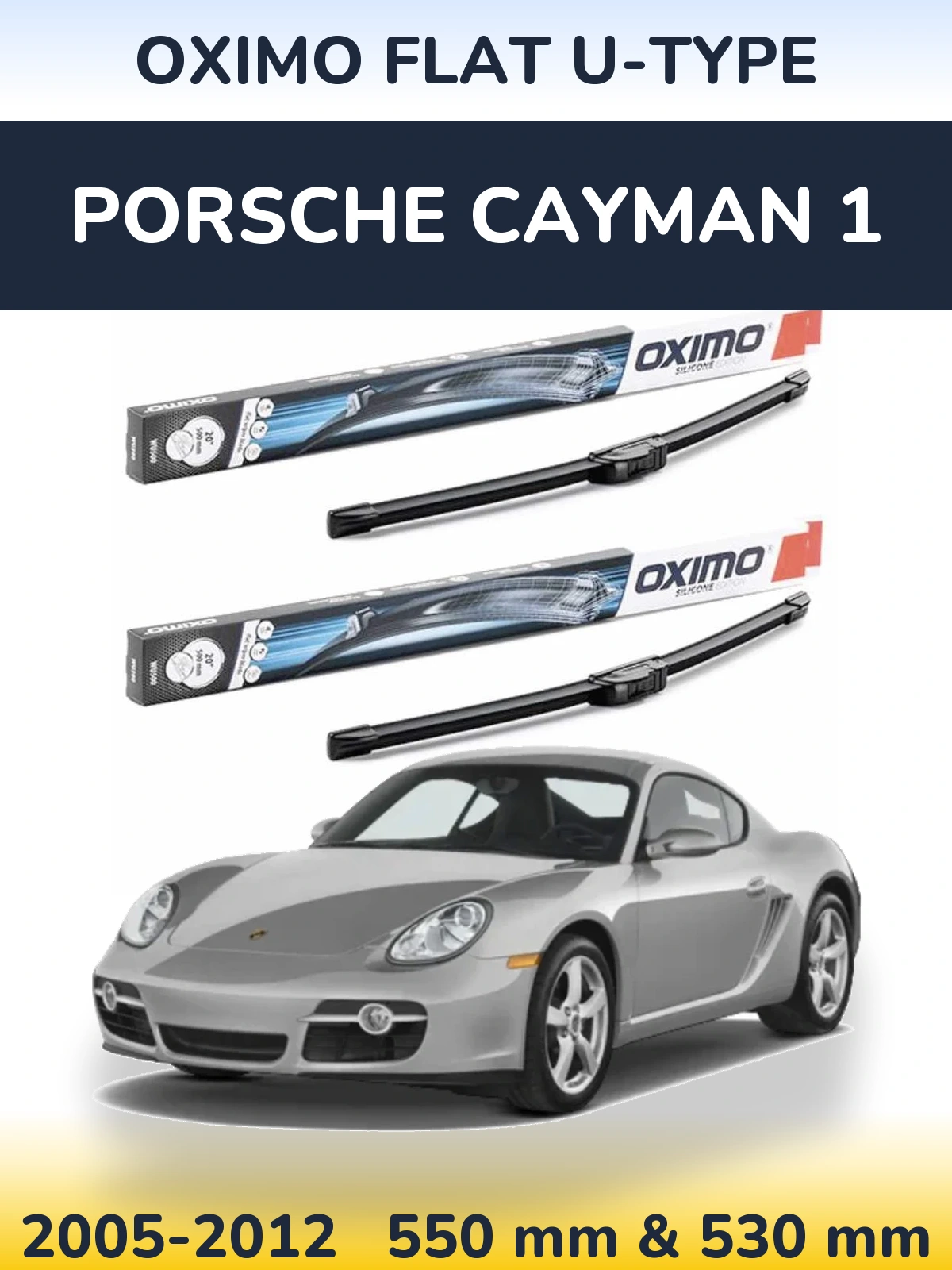 Komplet przednich wycieraczek Oximo Flat U-type 550 & 530 mm do Porsche Cayman 1 2005-2012