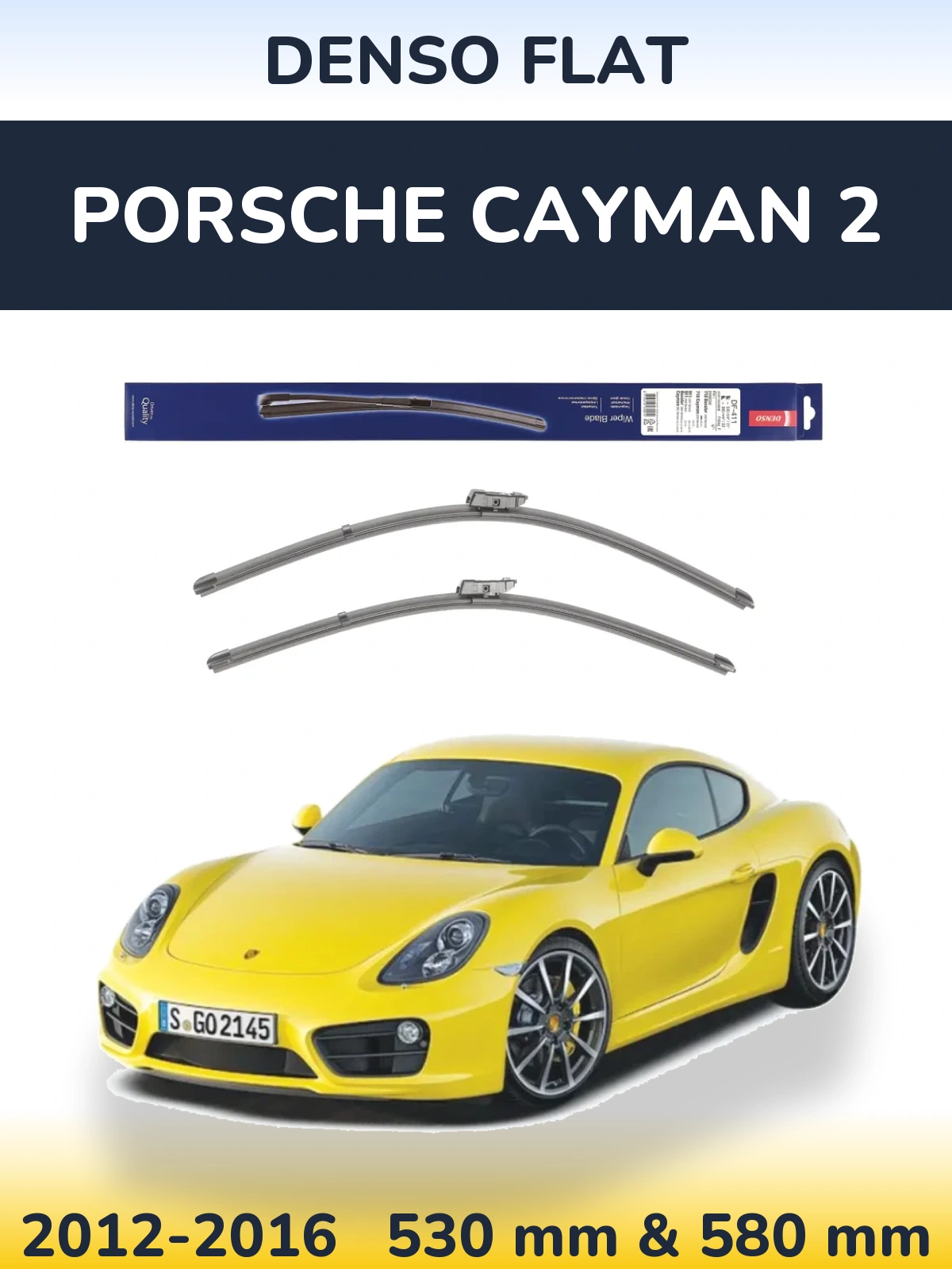 Komplet przednich wycieraczek Denso Flat 530 & 580 mm do Porsche Cayman 2 2012-2016
