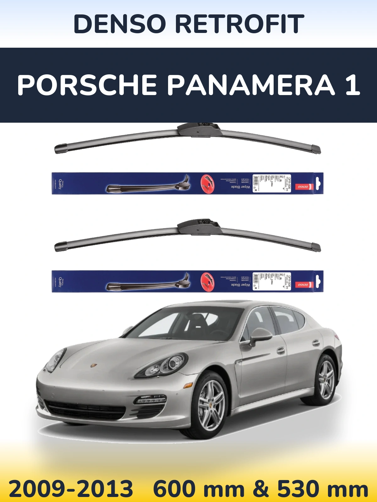 Komplet przednich wycieraczek Denso Retrofit 600 & 530 mm do Porsche Panamera 1 2009-2013