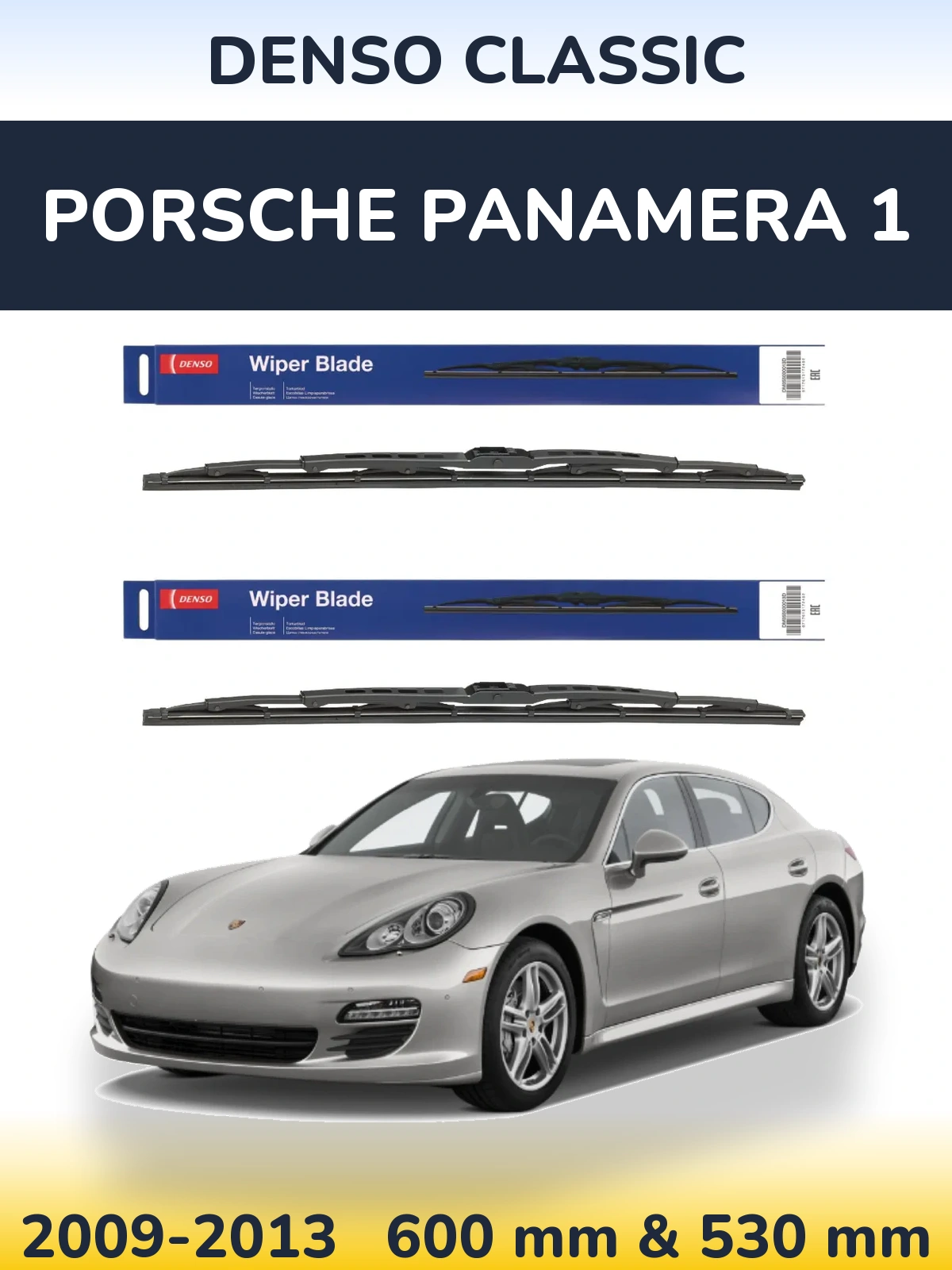 Komplet przednich wycieraczek Denso Classic 600 & 530 mm do Porsche Panamera 1 2009-2013