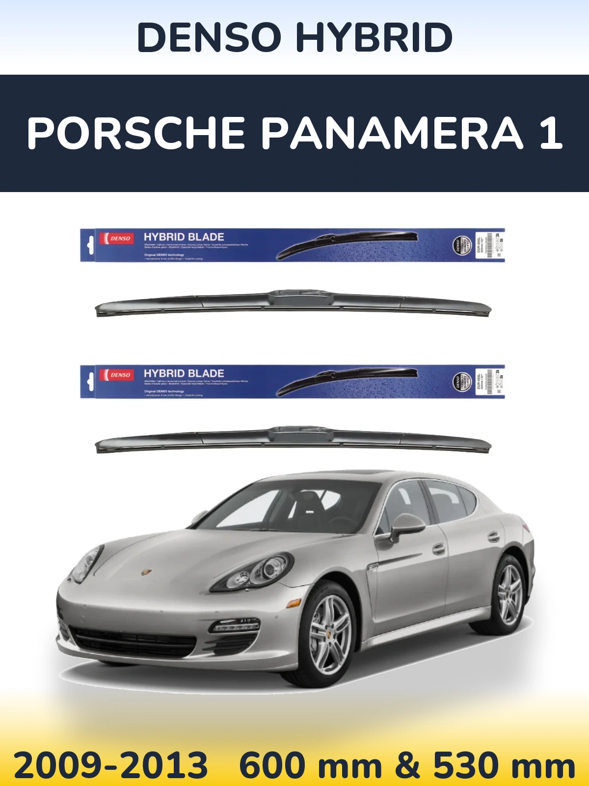 Komplet przednich wycieraczek Denso Hybrid 600 & 530 mm do Porsche Panamera 1 2009-2013
