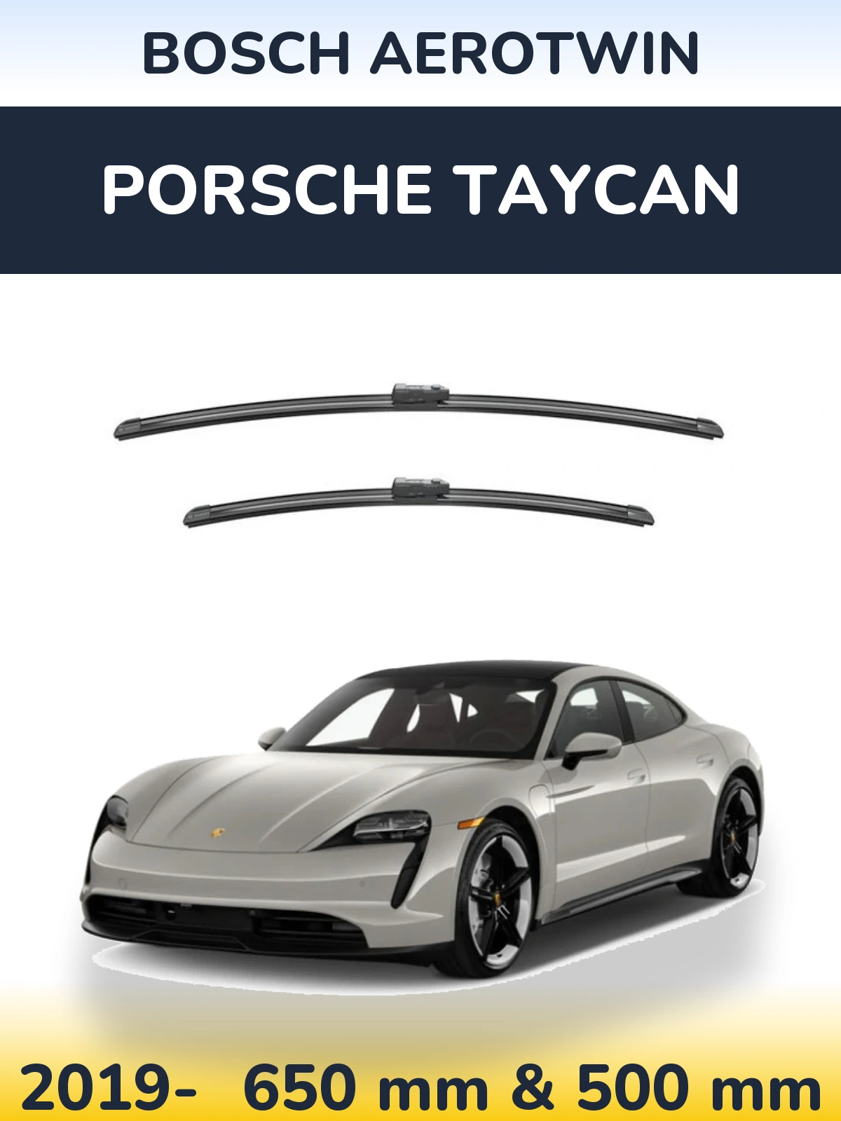 Komplet przednich wycieraczek BOSCH AeroTwin 650 & 500 mm do Porsche Taycan 2019-2026