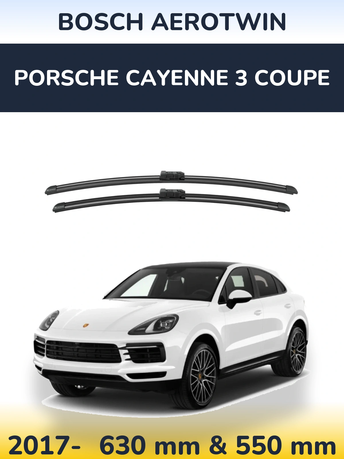 Komplet przednich wycieraczek BOSCH AeroTwin 625 & 550 mm do Porsche Cayenne 3 Coupe 2017-2026