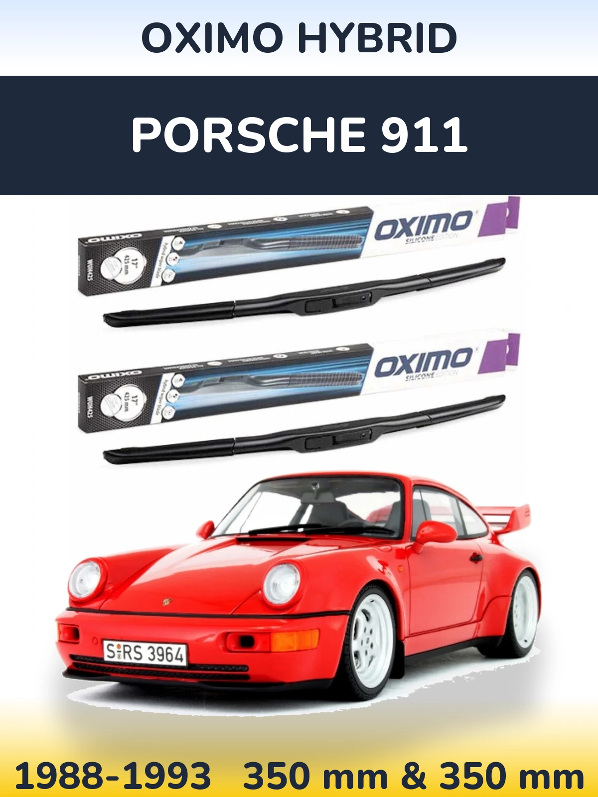 Комплект передних дворников Oximo Hybrid 350 & 350 мм для Porsche 911 1988-1993