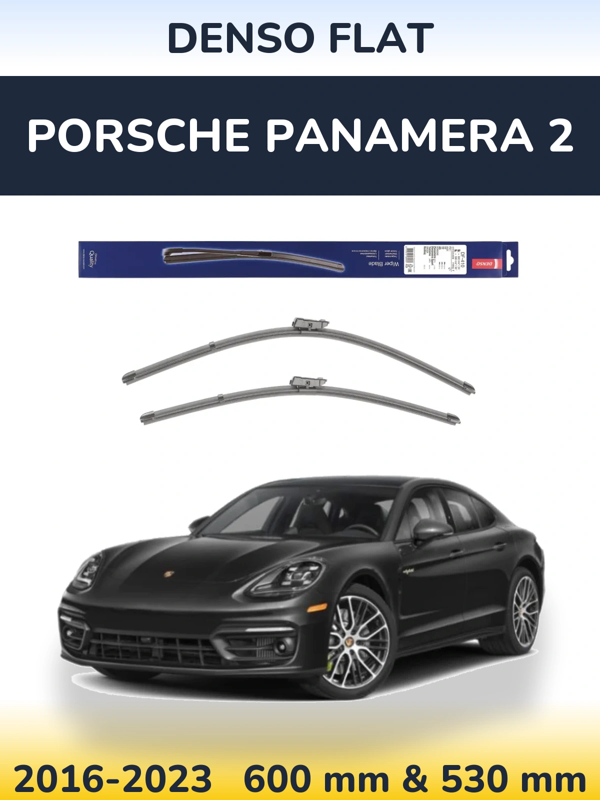 Komplet przednich wycieraczek Denso Flat 600 & 520 mm do Porsche Panamera 2 2016-2023