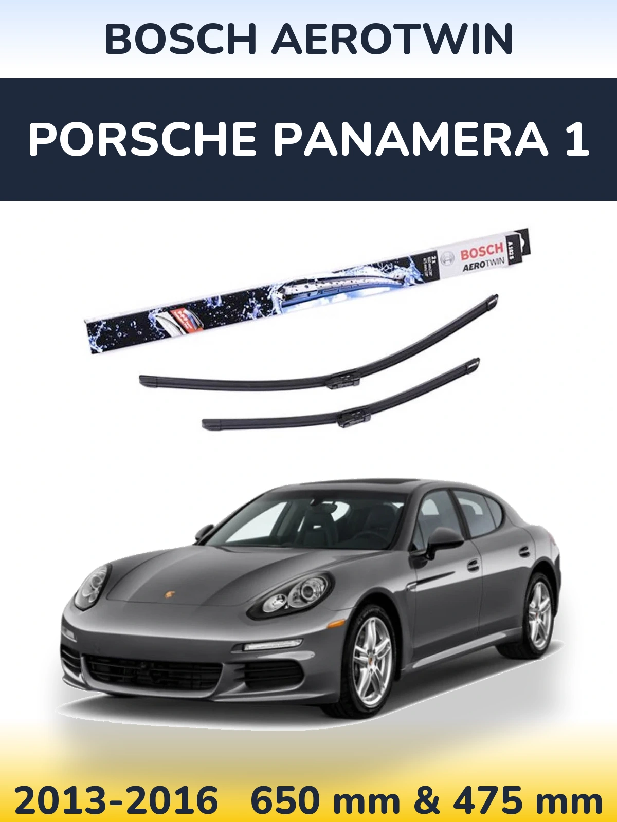 Komplet przednich wycieraczek BOSCH AeroTwin 650 & 475 mm do Porsche Panamera 1 2013-2016
