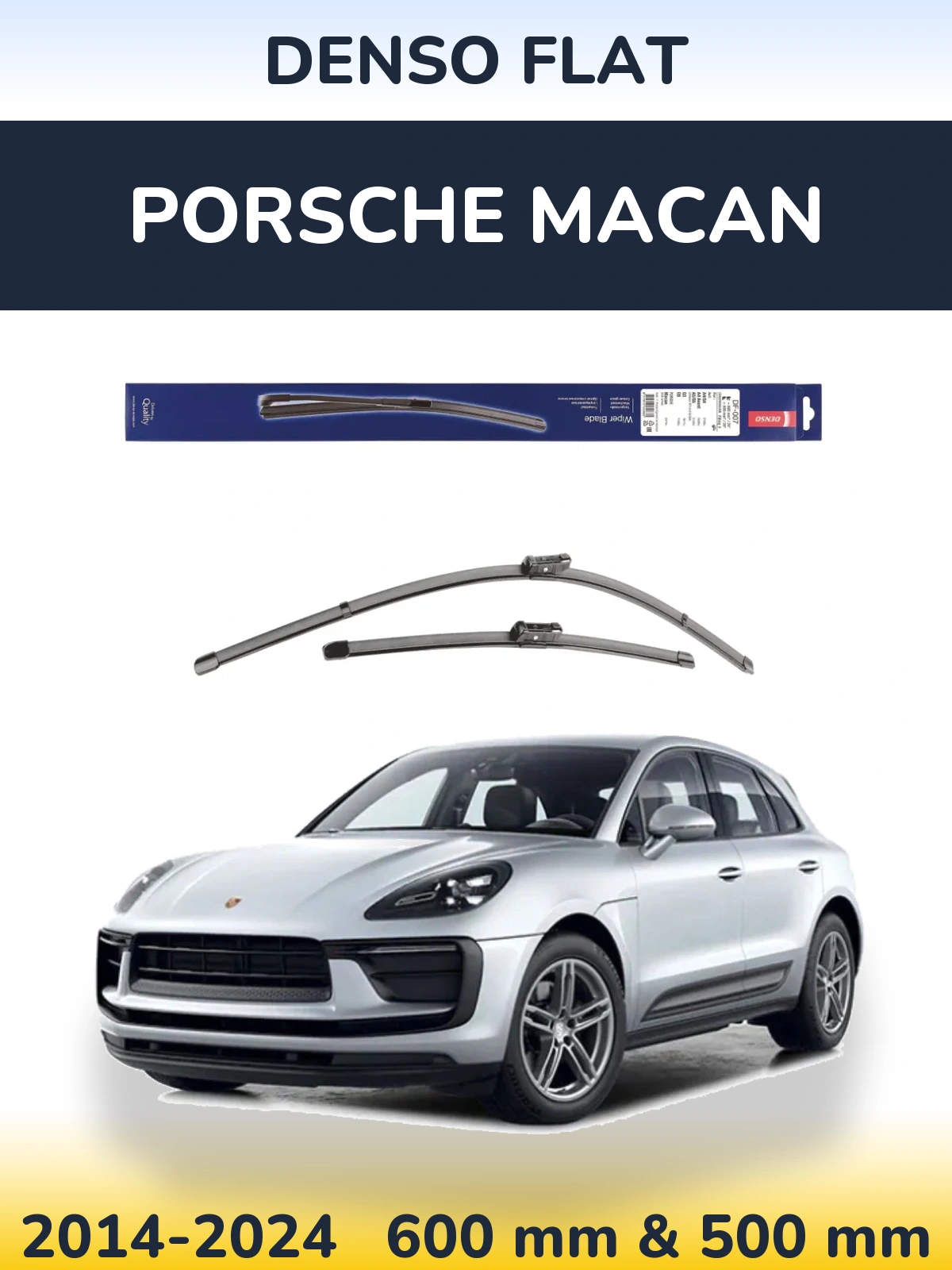 Komplet przednich wycieraczek Denso Flat 600 & 500 mm do Porsche Macan 2014-2024