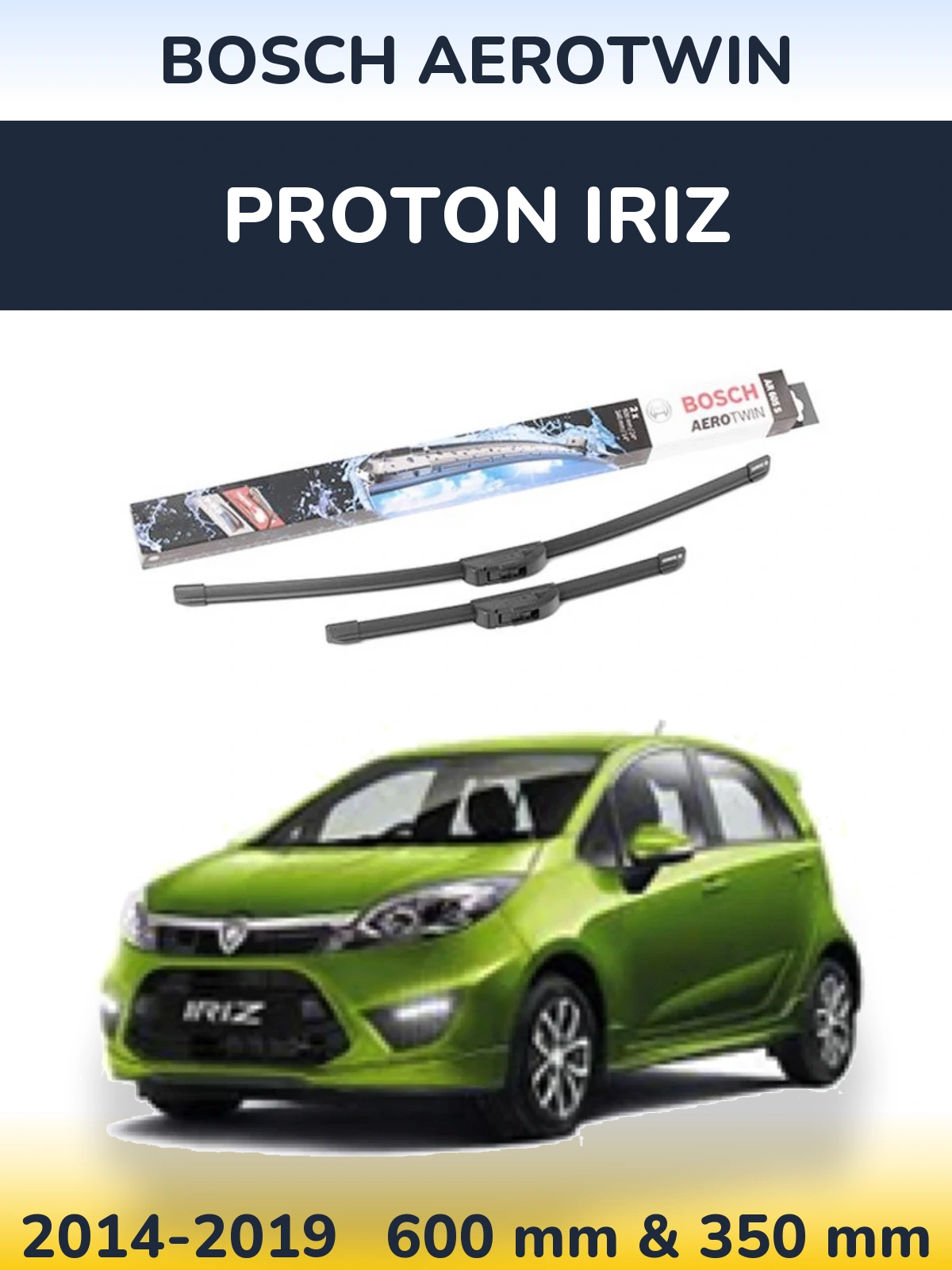 Komplet przednich wycieraczek BOSCH AeroTwin 600 & 350 mm do Proton Iriz 2014-2019