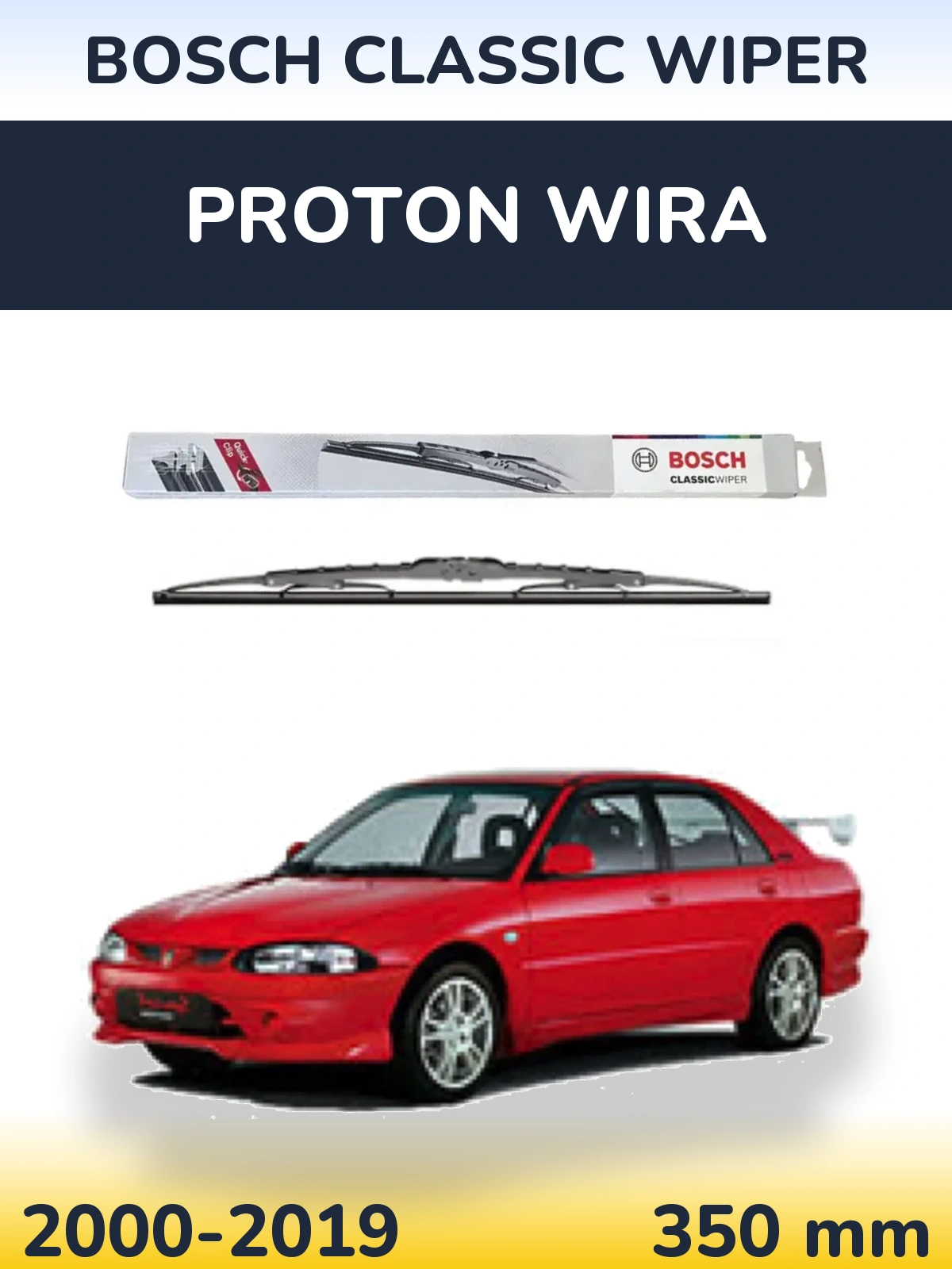Rear wiper blade BOSCH Classic Wiper 340 mm for Proton Wira 2000-2019