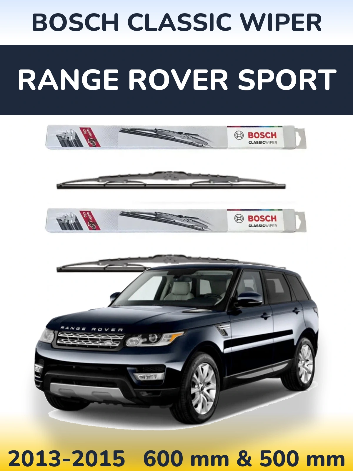 Komplet przednich wycieraczek BOSCH Classic Wiper 600 & 500 mm do Range Rover Sport 2013-2015