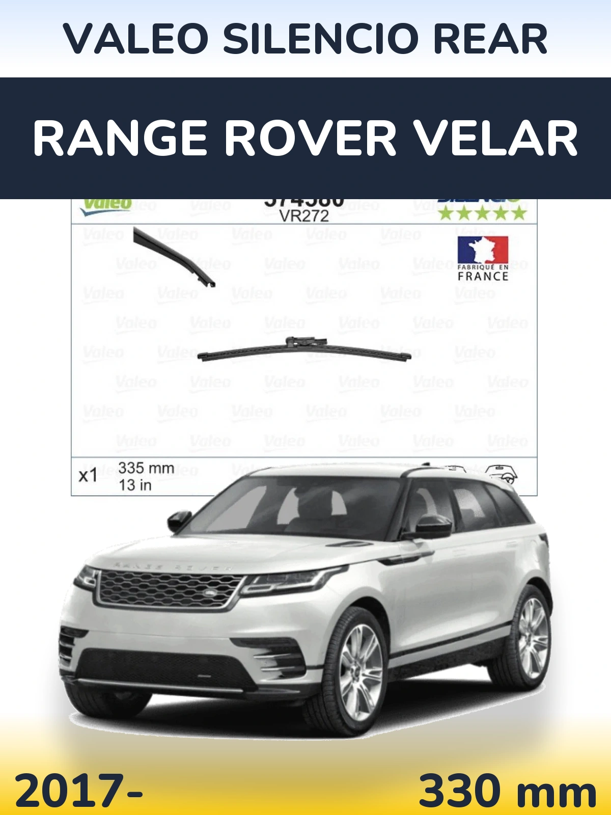 Rear wiper blade Valeo Silencio Rear 330 mm for Range Rover Velar 2017-2026