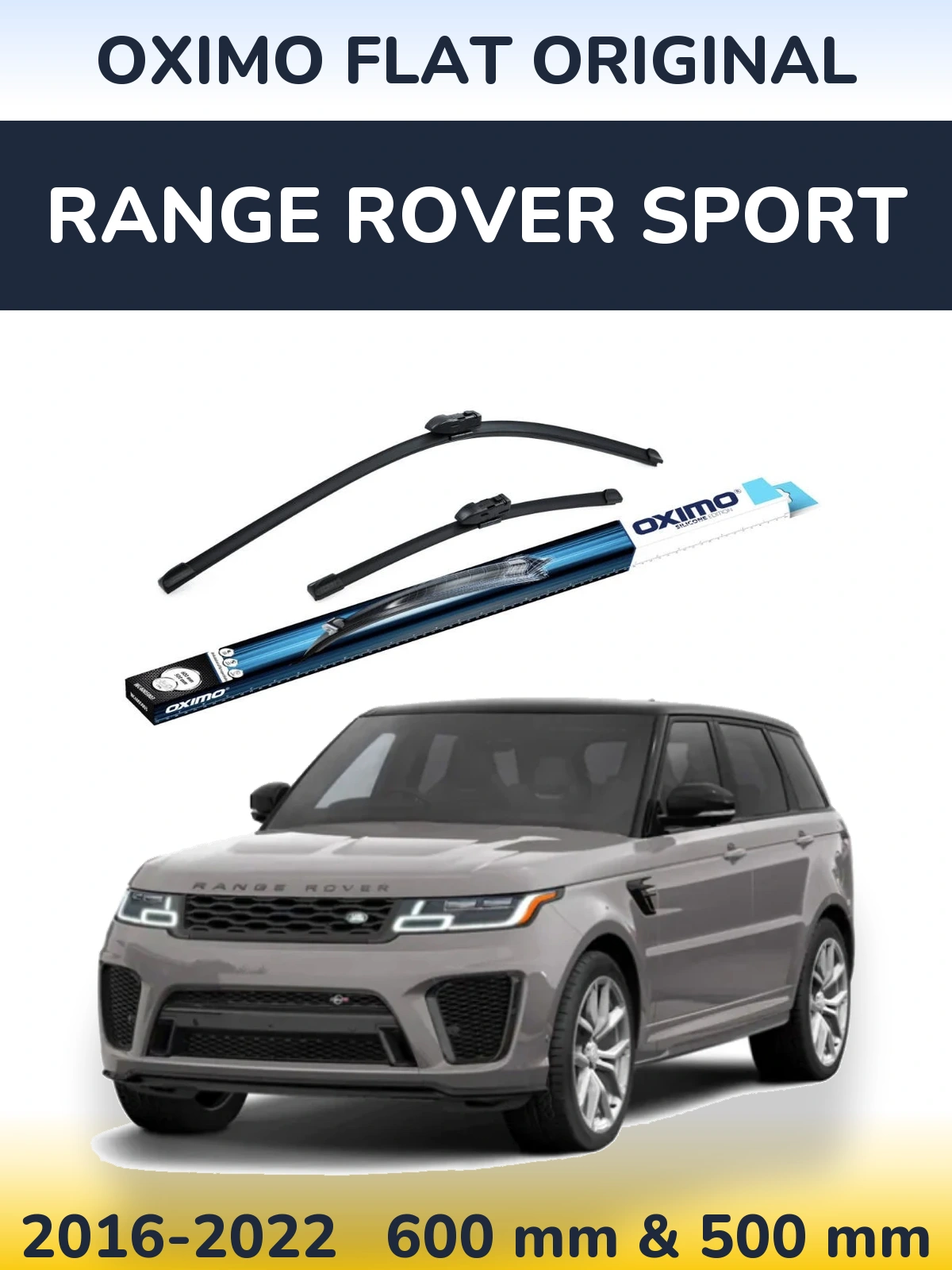 Комплект передних дворников Oximo Flat Original 600 & 500 мм для Range Rover Sport 2016-2022