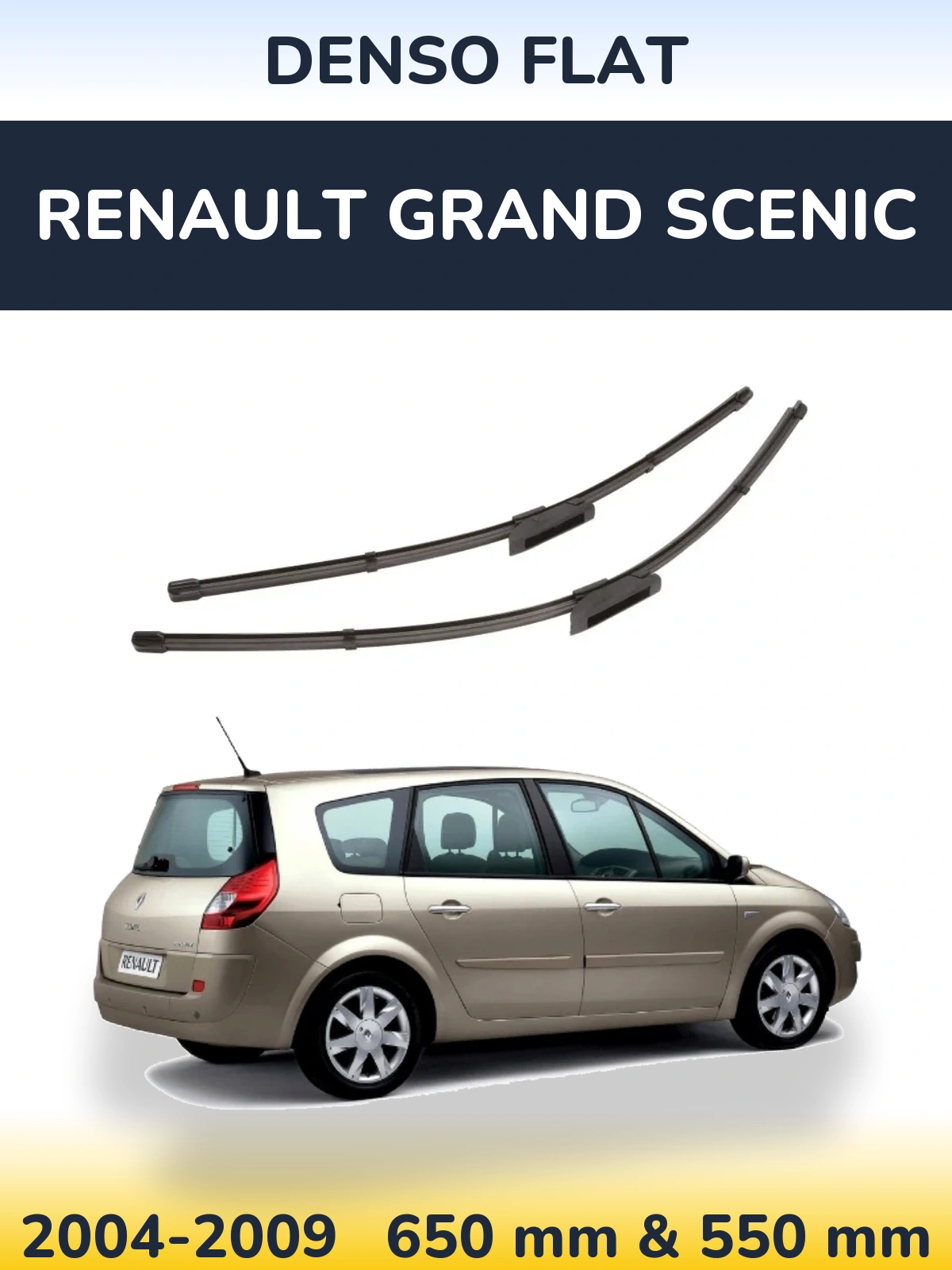 Komplet przednich wycieraczek Denso Flat 650 & 550 mm do Renault Grand Scenic 2004-2009