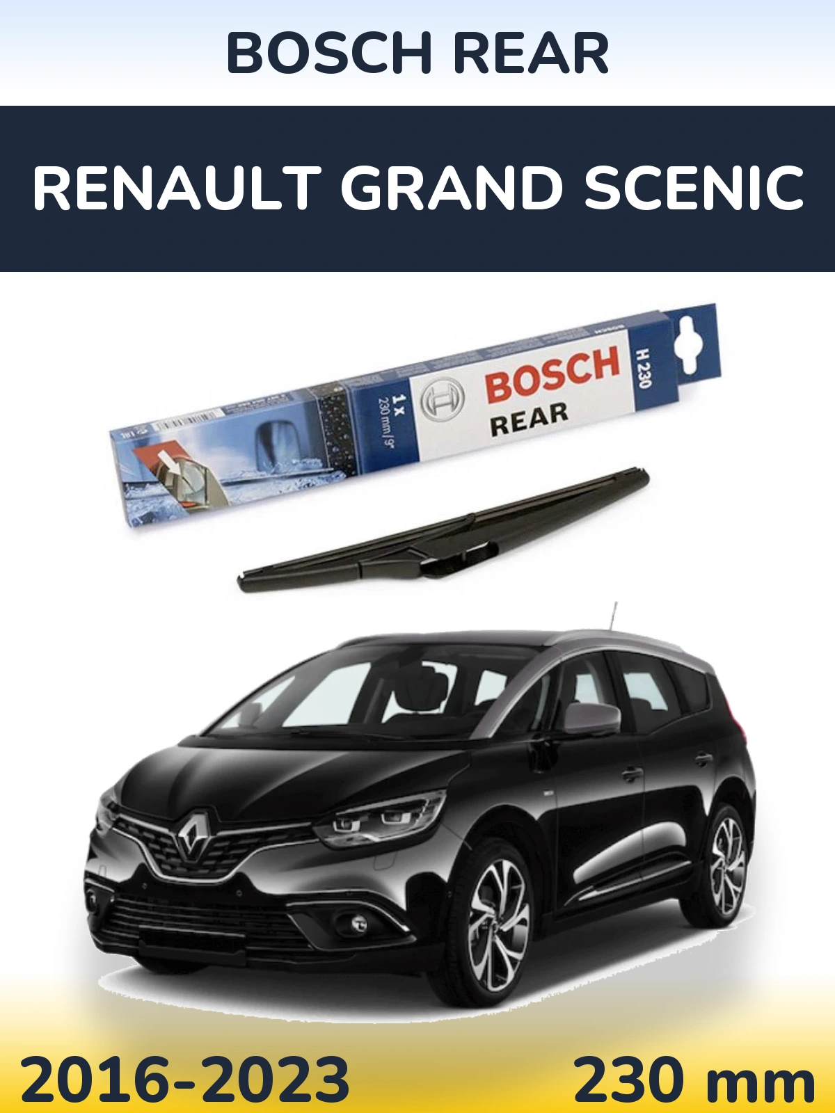 Задний дворник BOSCH Rear 230 мм для Renault Grand Scenic 2016-2023