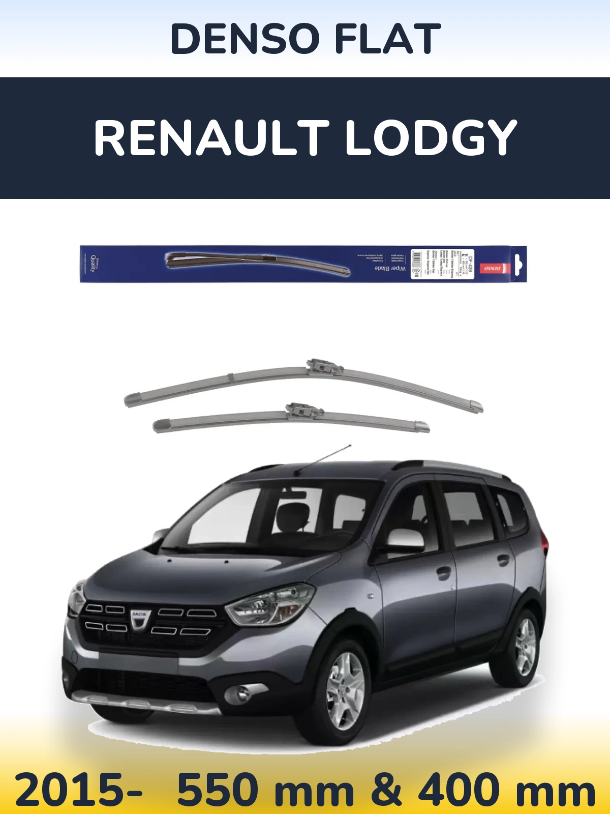 Komplet przednich wycieraczek Denso Flat 550 & 400 mm do Renault Lodgy 2015-2026