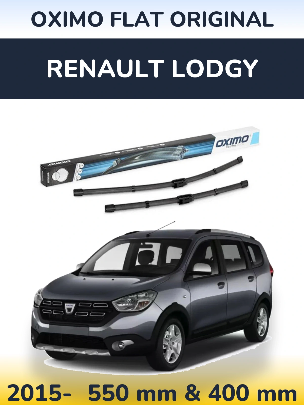 Komplet przednich wycieraczek Oximo Flat Original 550 & 400 mm do Renault Lodgy 2015-2026