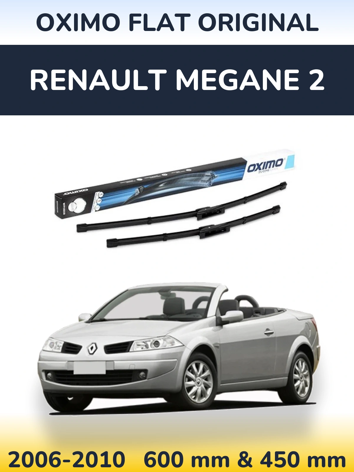 Komplet przednich wycieraczek Oximo Flat Original 600 & 450 mm do Renault Megane 2 2006-2010