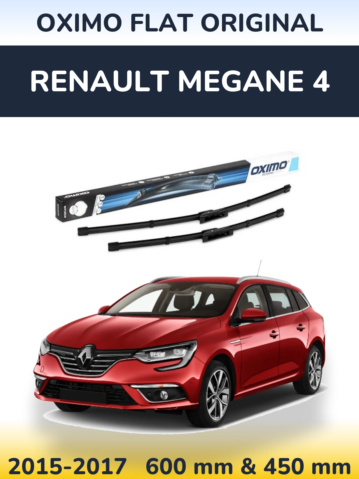 Komplet przednich wycieraczek Oximo Flat Original 600 & 450 mm do Renault Megane 4 2015-2017