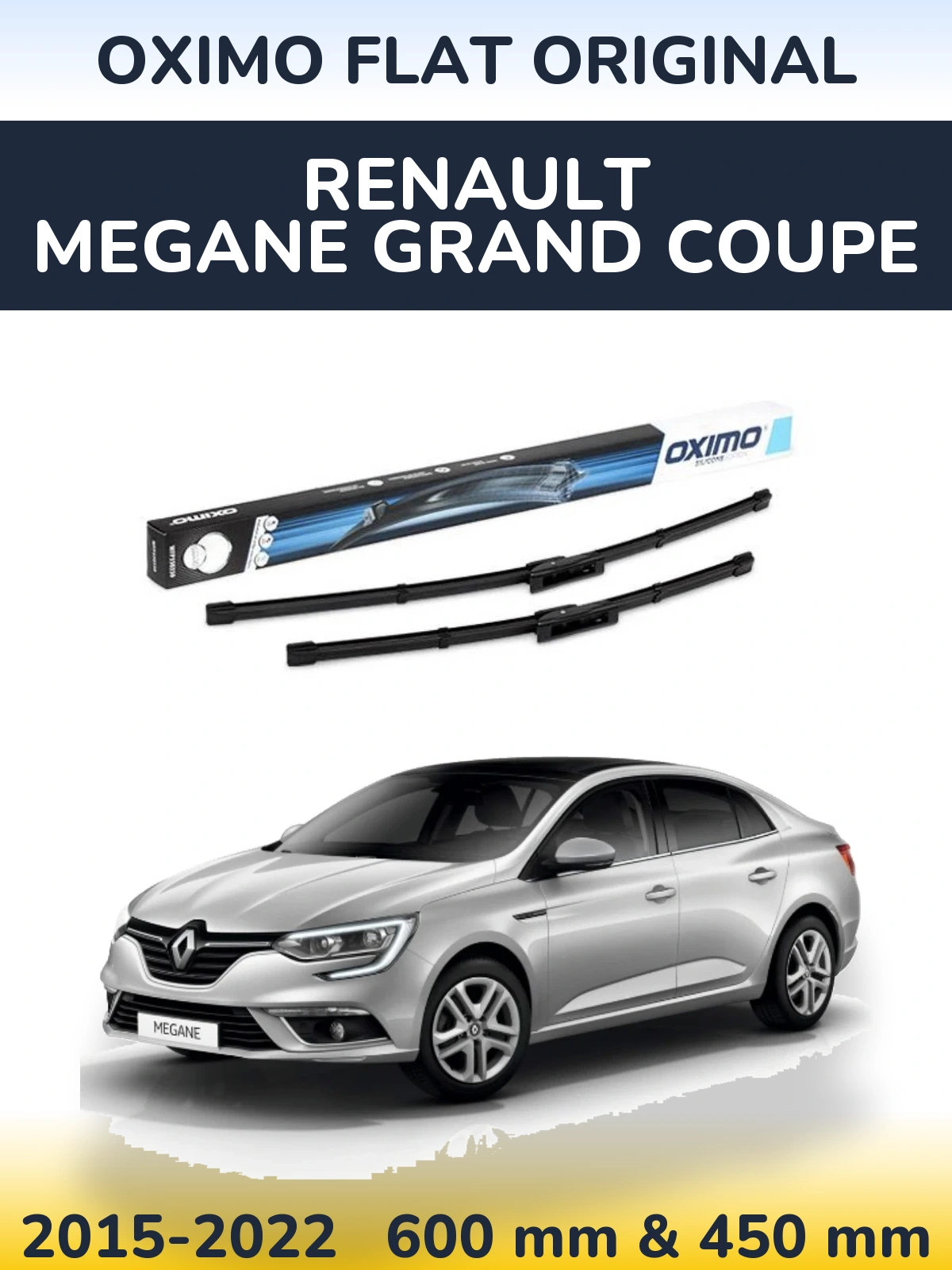 Komplet przednich wycieraczek Oximo Flat Original 600 & 450 mm do Renault Megane Grand Coupe 2015-2022