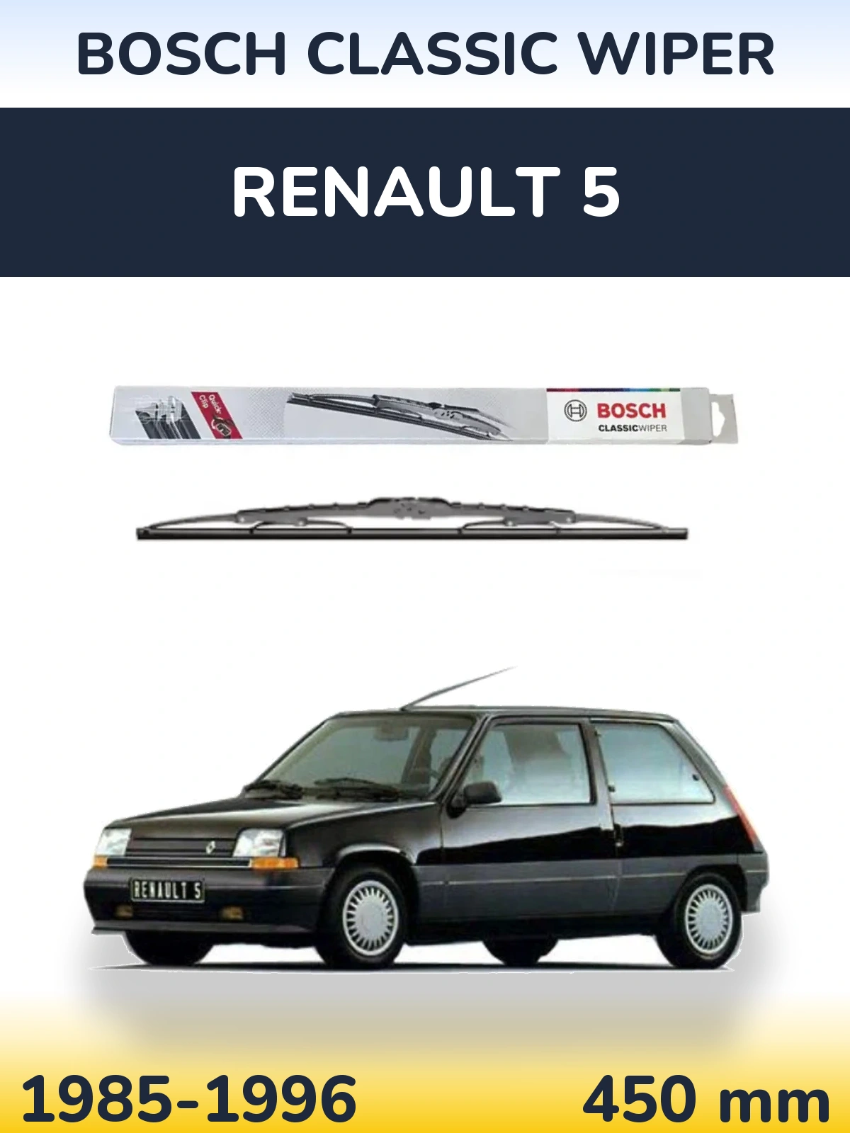 Задний дворник BOSCH Classic Wiper 450 мм для Renault 5 1985-1996