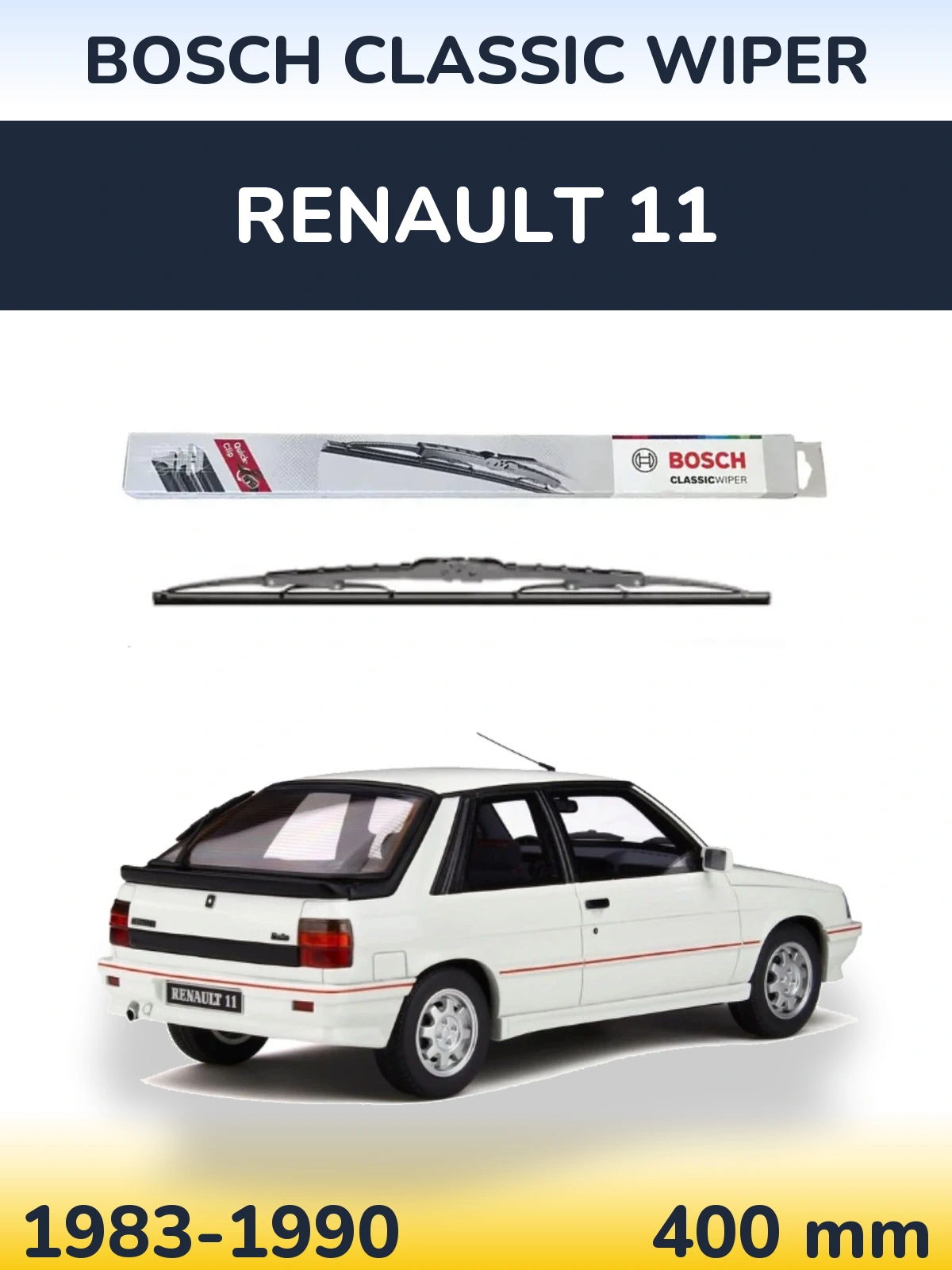 Задний дворник BOSCH Classic Wiper 400 мм для Renault 11 1983-1990