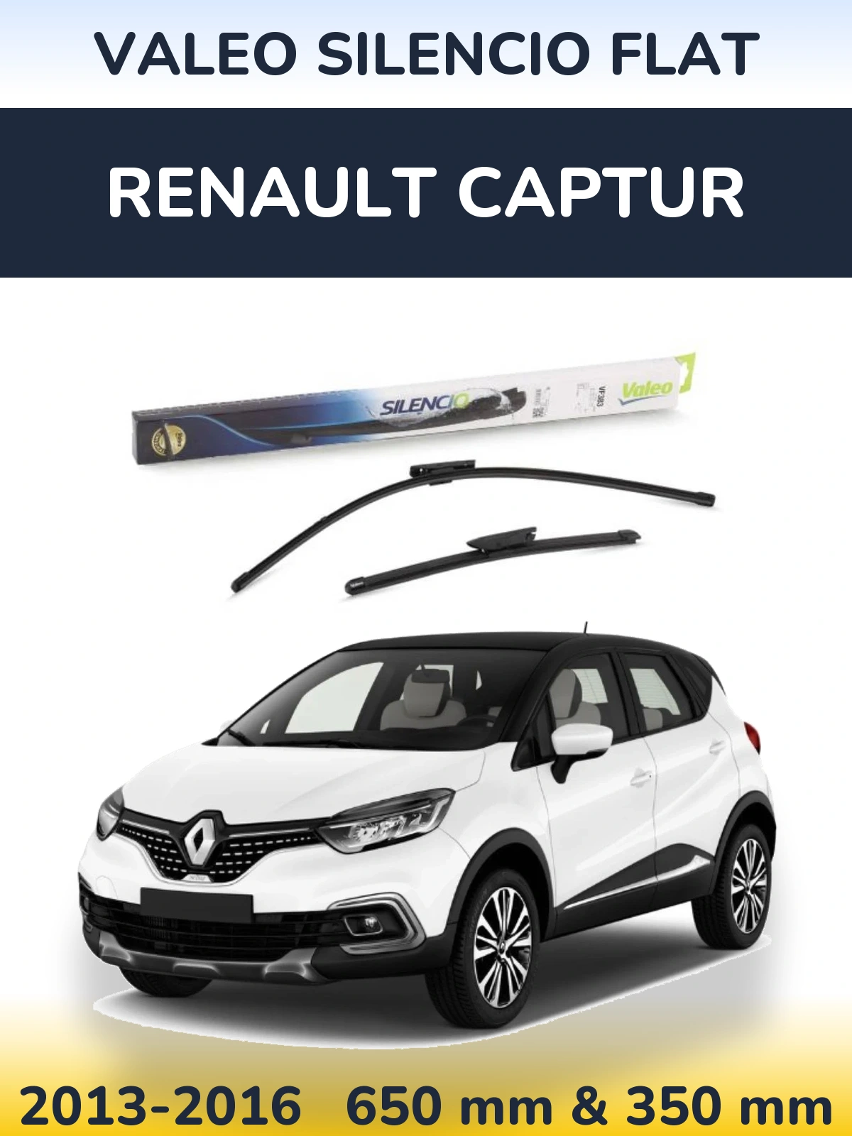 Komplet przednich wycieraczek Valeo Silencio Flat 650 & 350 mm do Renault Captur 2013-2016