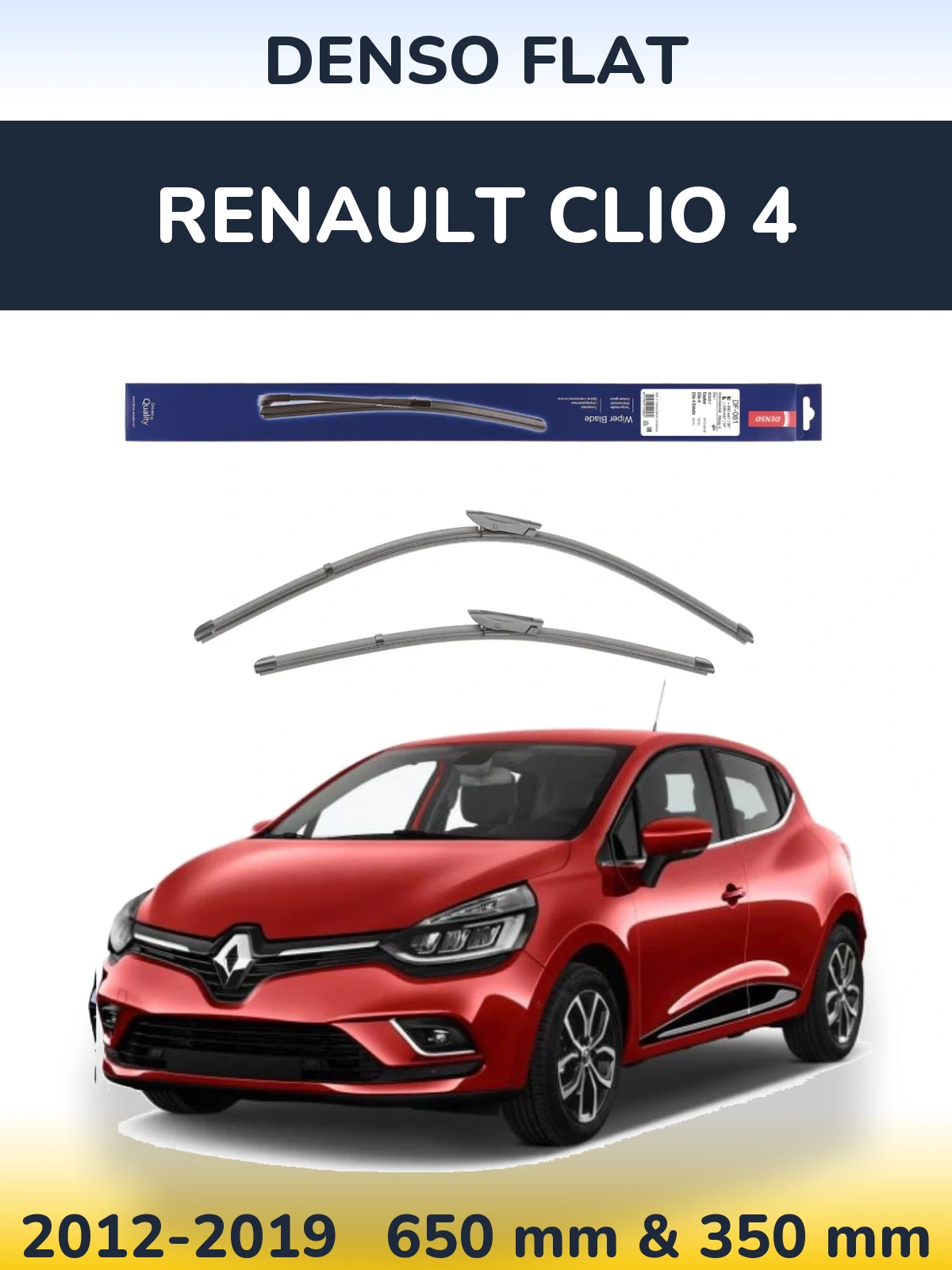 Komplet przednich wycieraczek Denso Flat 650 & 350 mm do Renault Clio 4 2012-2019