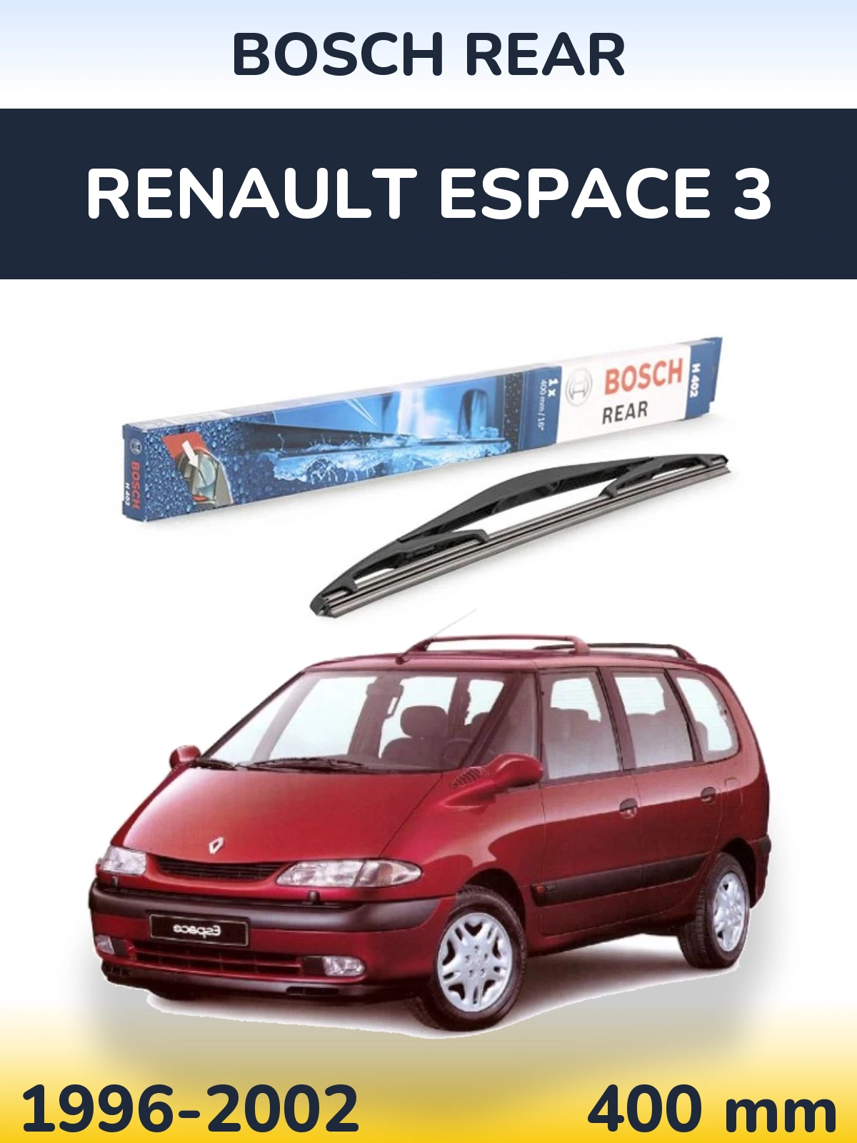 Задний дворник BOSCH Rear 400 мм для Renault Espace 3 1996-2002
