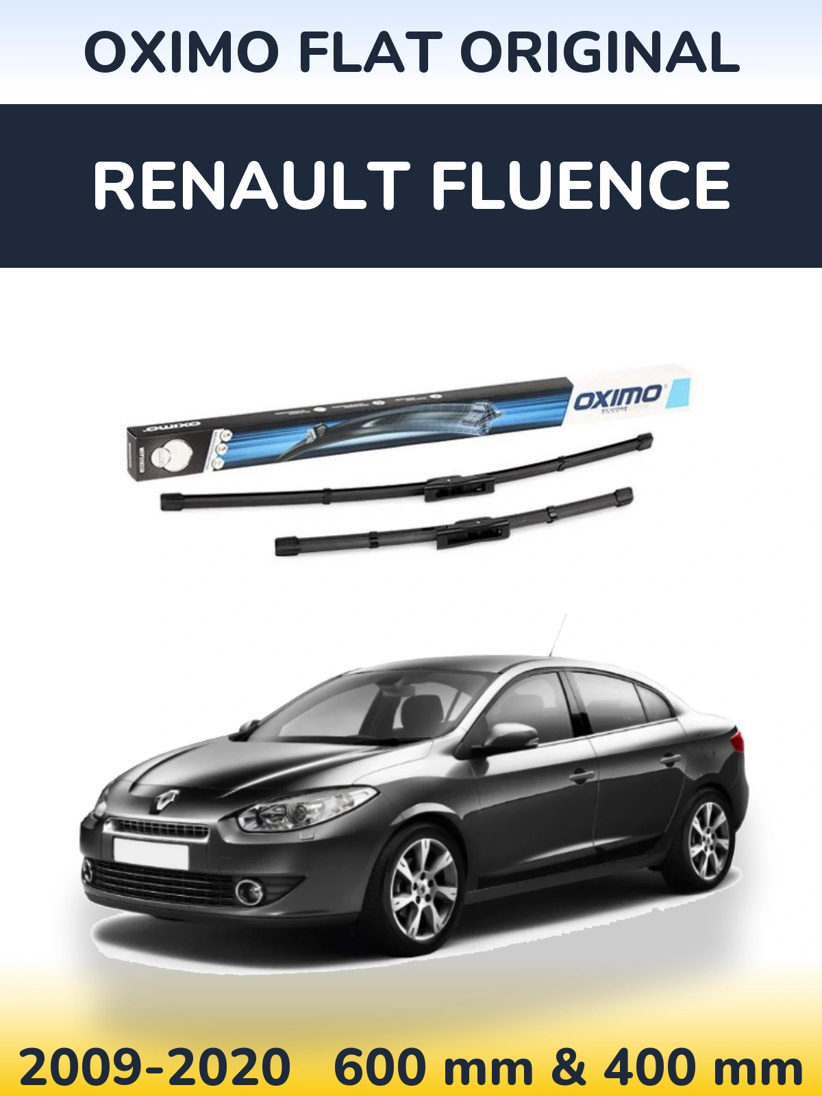 Komplet przednich wycieraczek Oximo Flat Original 600 & 400 mm do Renault Fluence 2009-2020